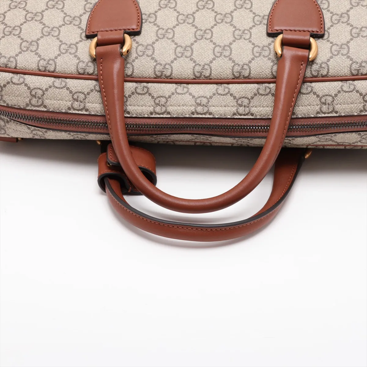 GG Supreme 821149 PVC x Leather 2-Way Business Bag, Beige x Brown — view 5