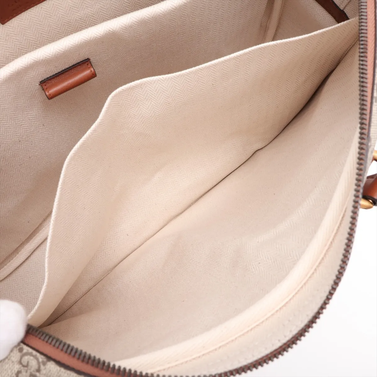 GG Supreme 821149 PVC x Leather 2-Way Business Bag, Beige x Brown — view 10