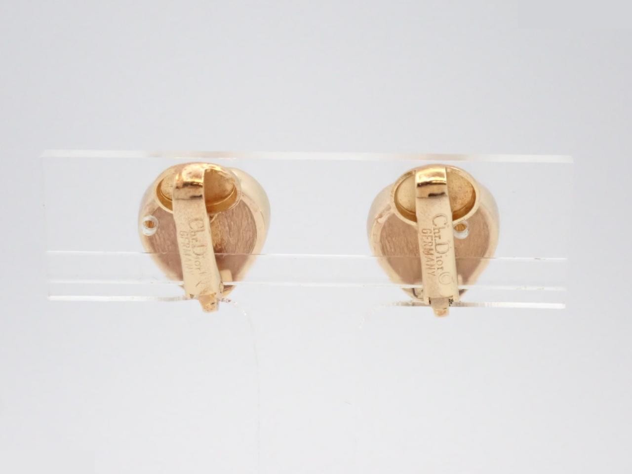 Rhinestone heart earrings — view 2