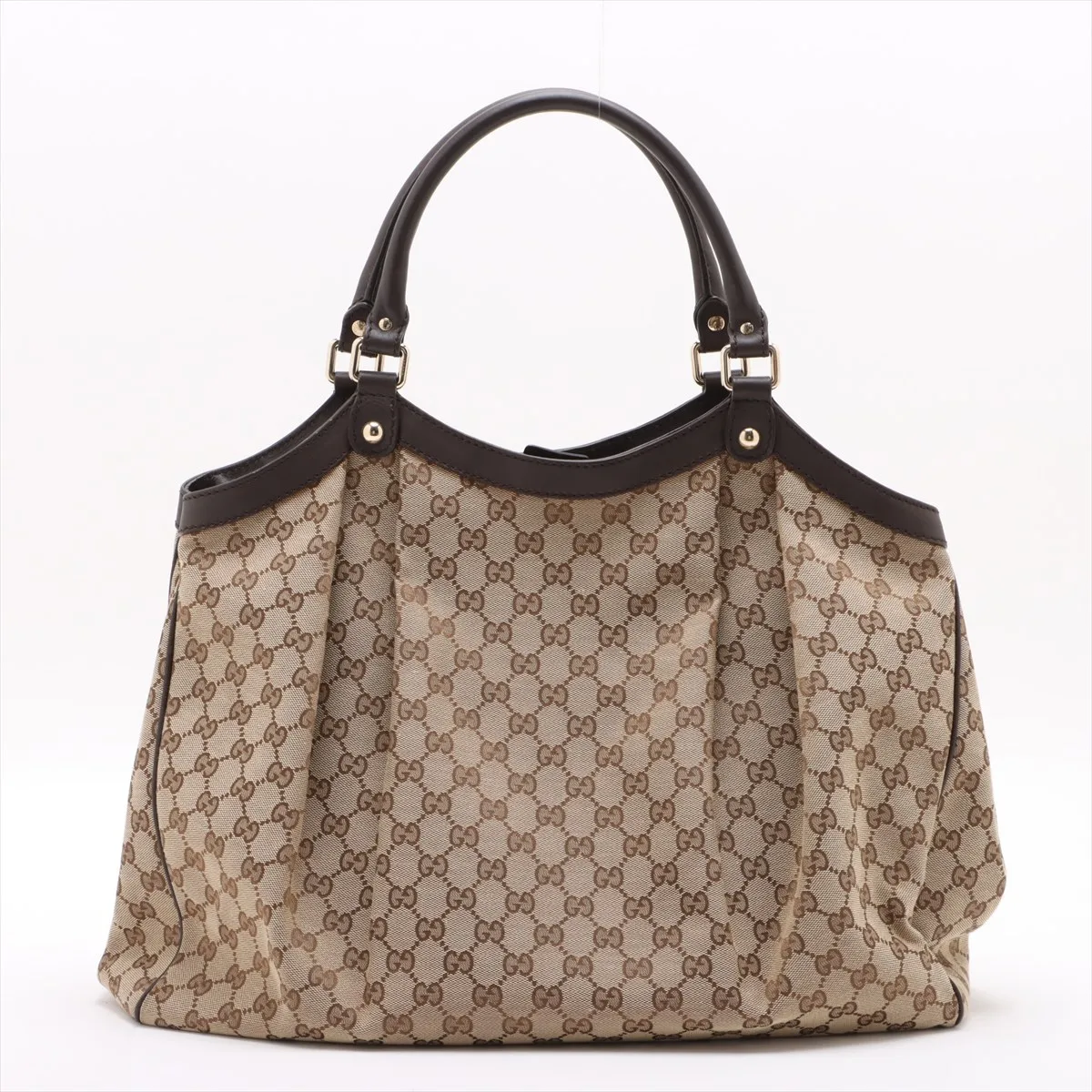 GG Canvas Sookie Canvas x Leather Tote Bag Beige x Brown 211943 — view 2