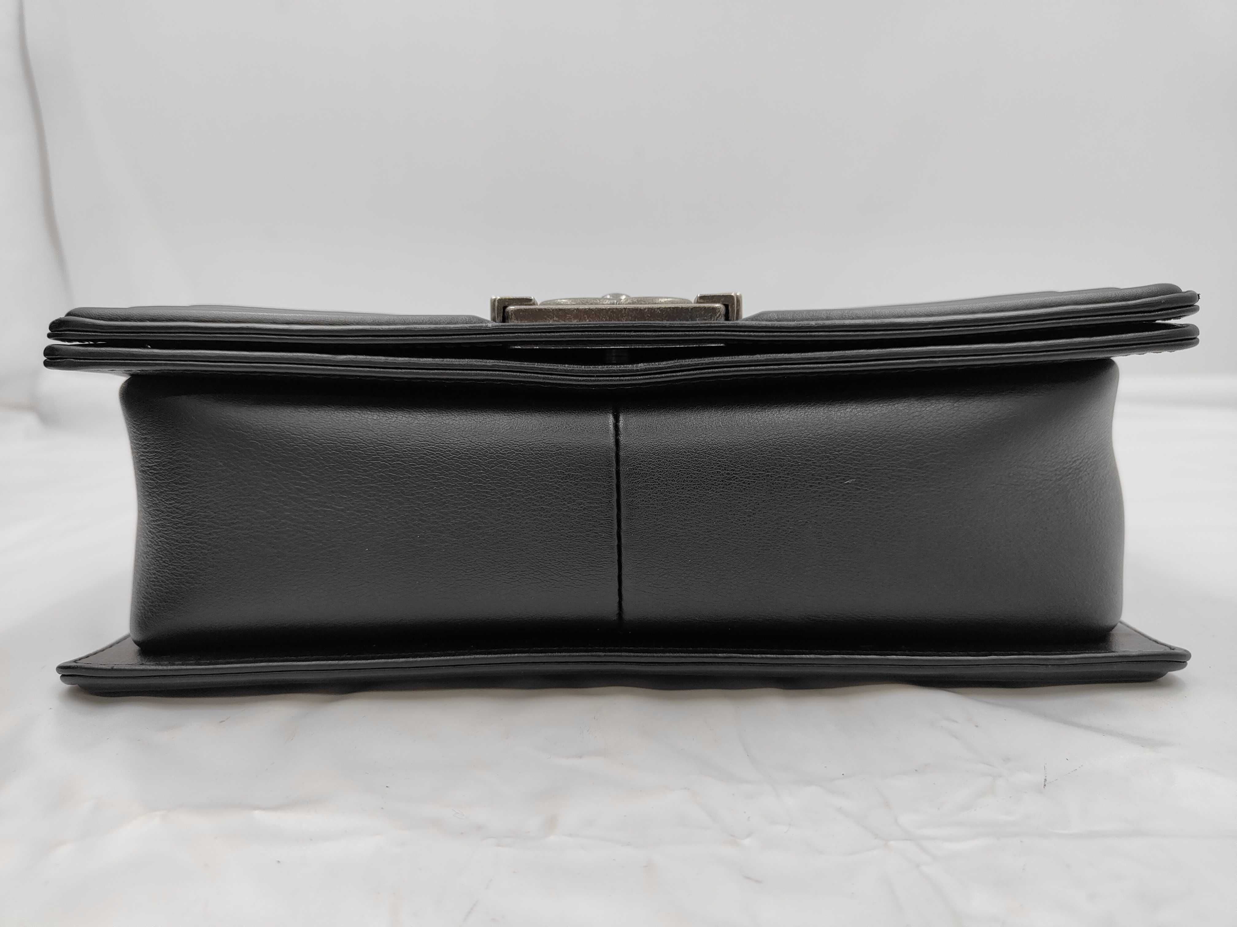 Boy Chanel Medium Lambskin Shoulder Bag, Black Silver Hardware, Serial Number 27 — view 7