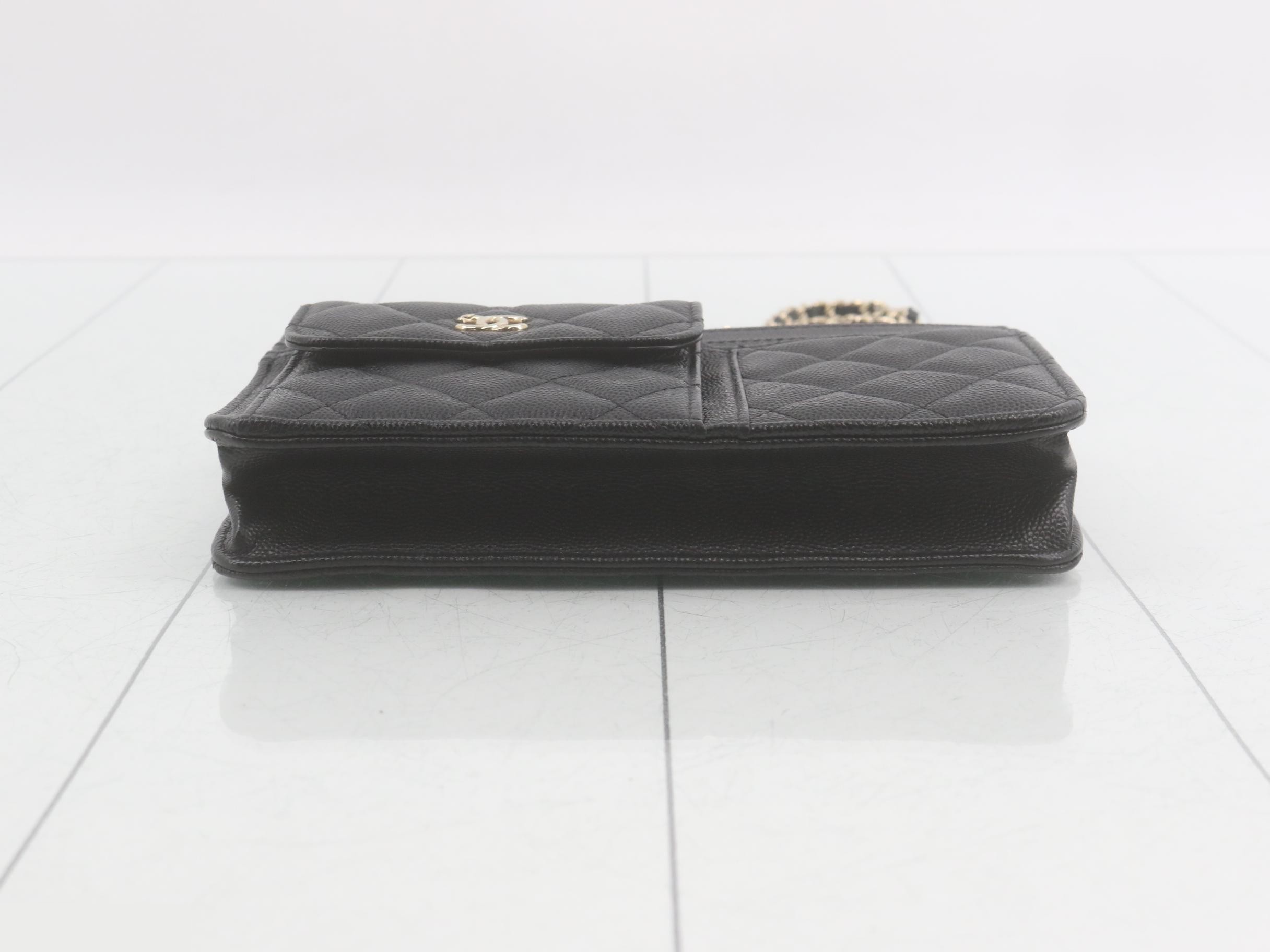 Caviar leather Coco Mark chain wallet — view 3
