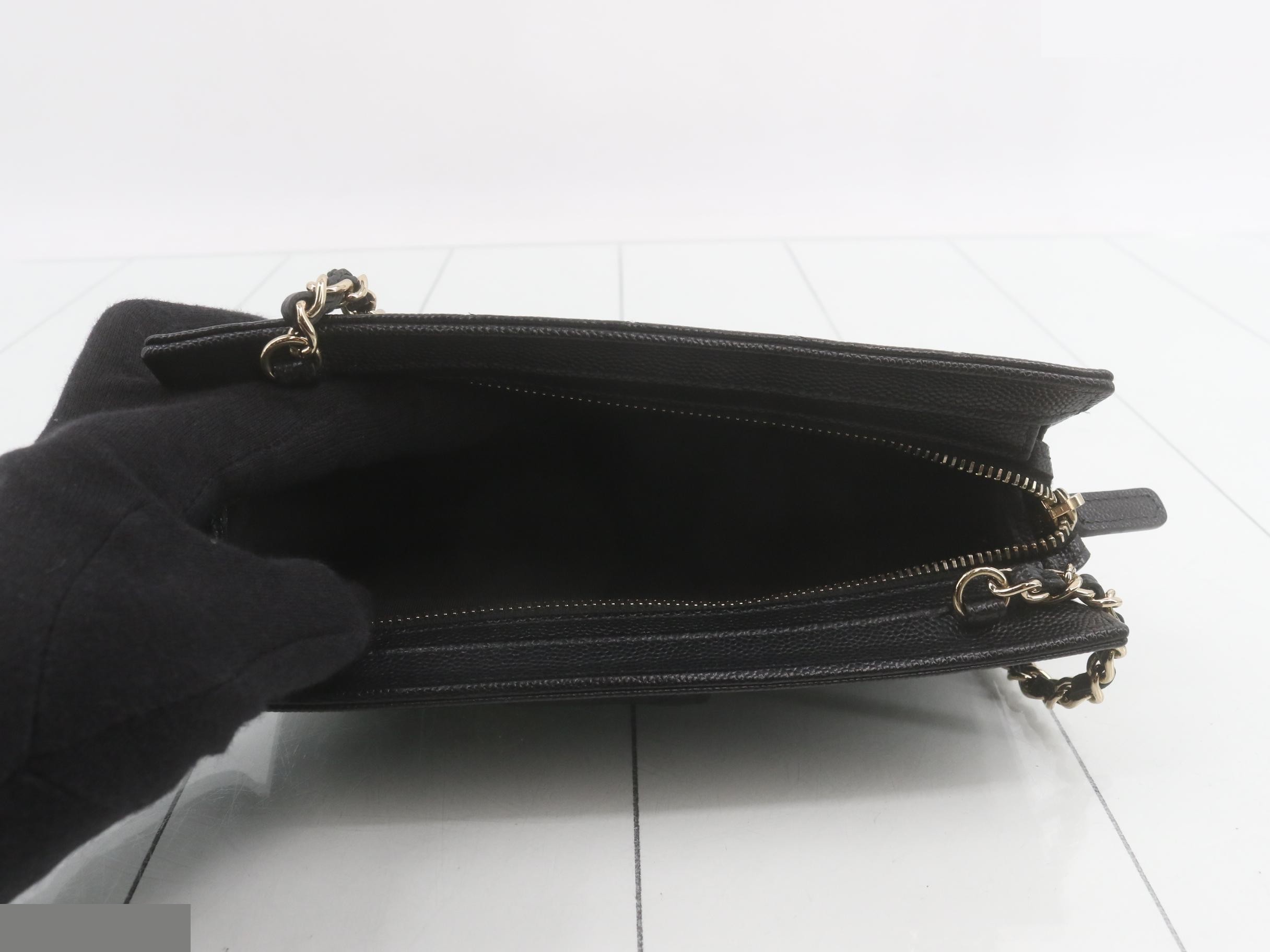 Caviar leather Coco Mark chain wallet — view 4