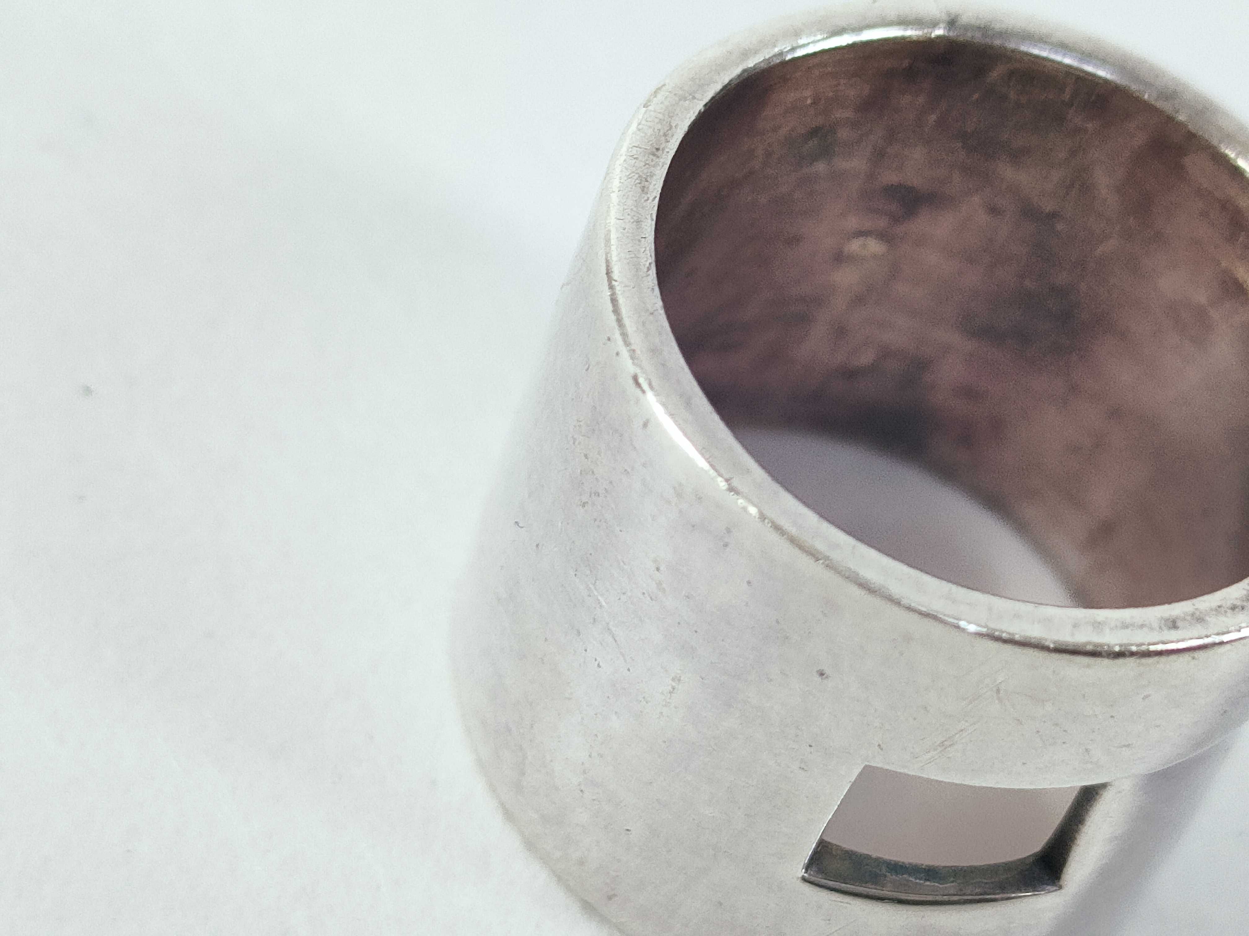 Square Design Wide Logo Sterling Silver 925 Ring — view 6