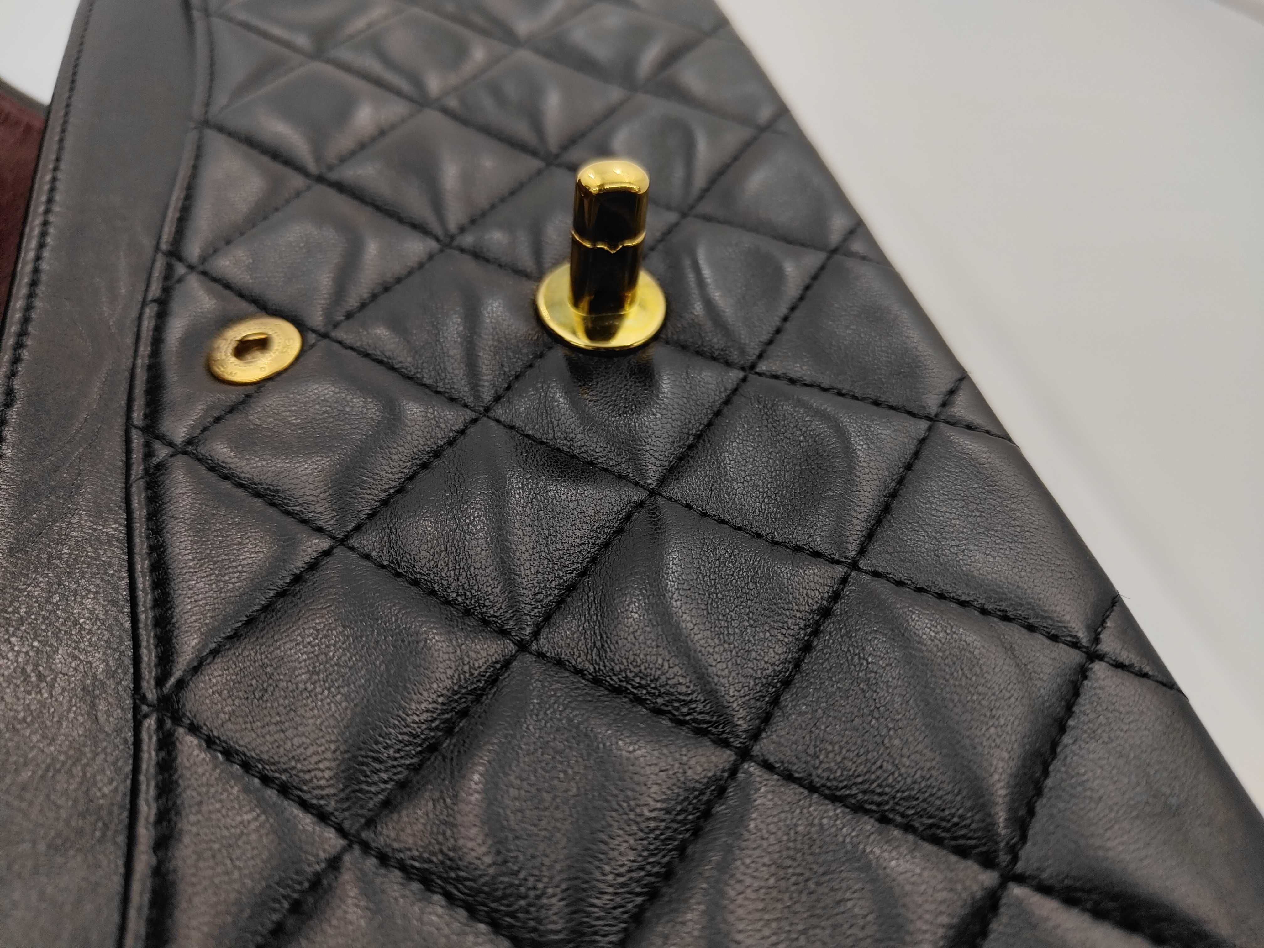 Matelassé Double Flap Lambskin Shoulder Bag — view 15