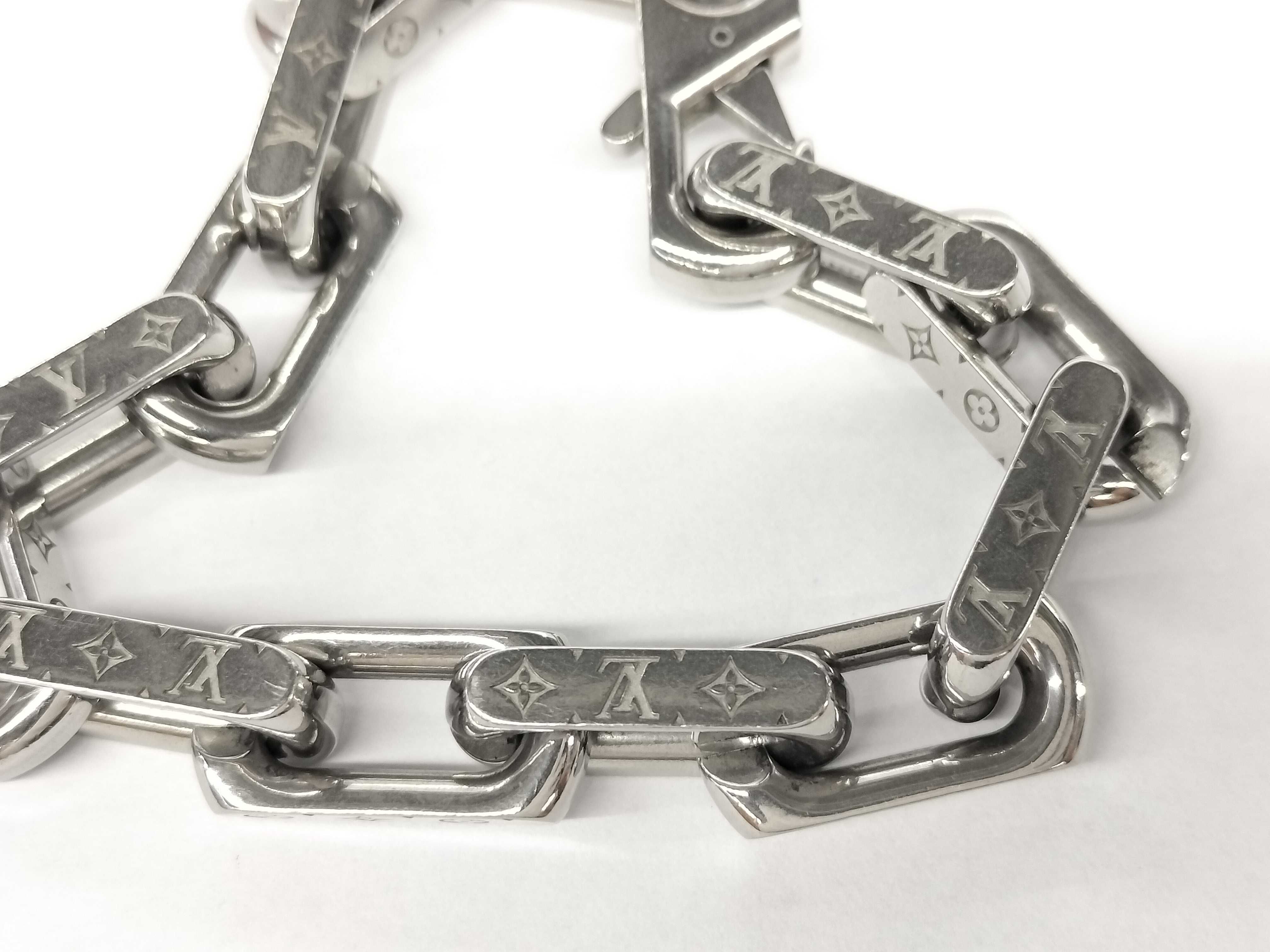Monogram Chain Silver Bracelet Bracelet/Bangle — view 3