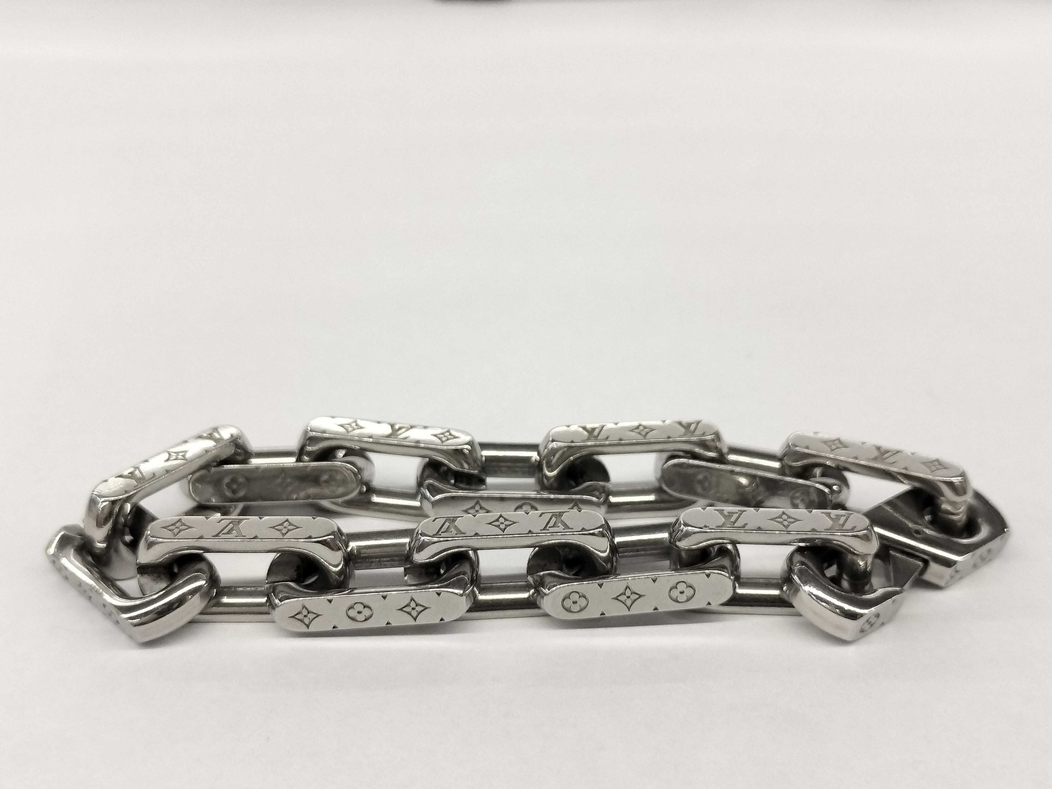 Monogram Chain Silver Bracelet Bracelet/Bangle — view 4
