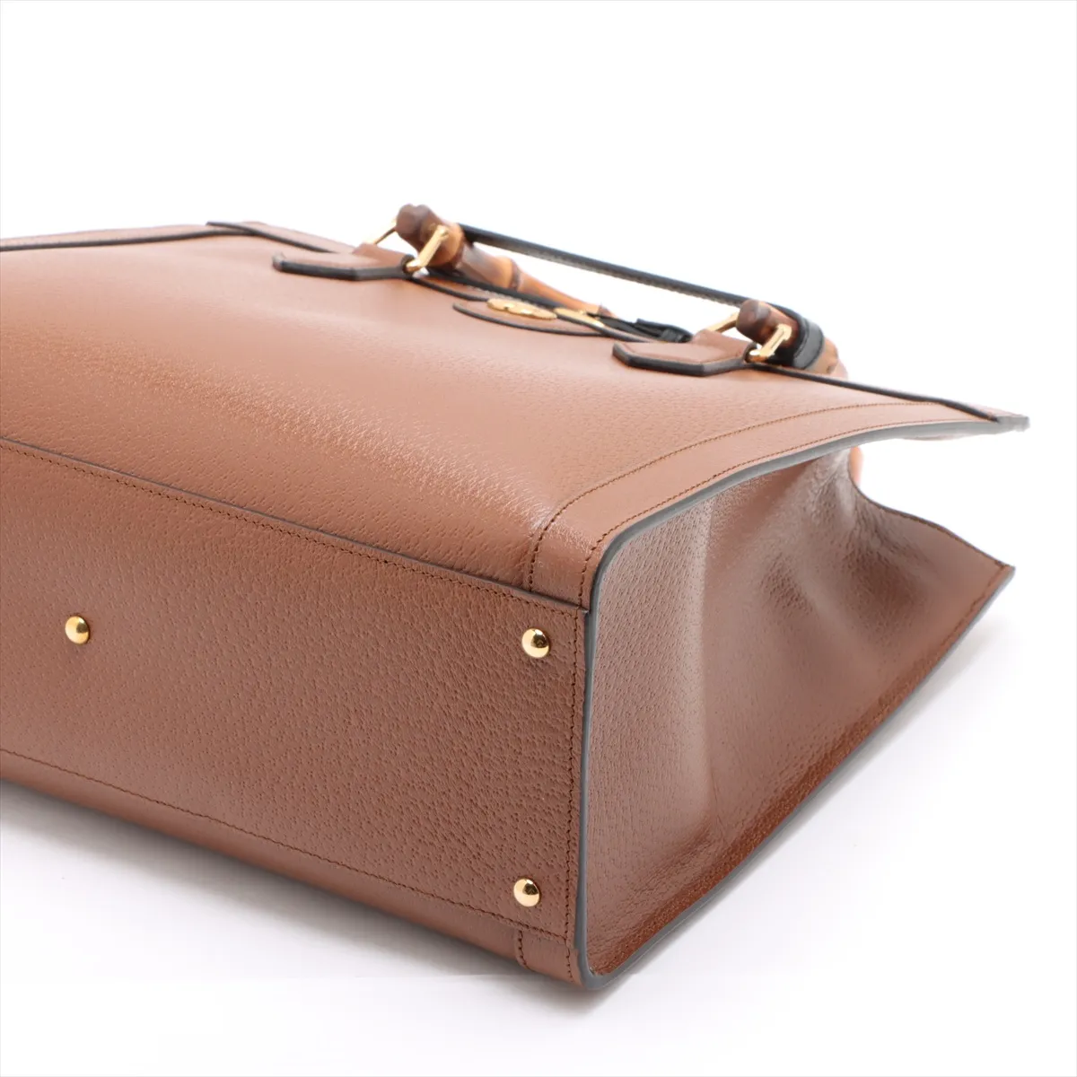 Bamboo Diana Leather 2-Way Handbag, Brown, 678842 — view 3