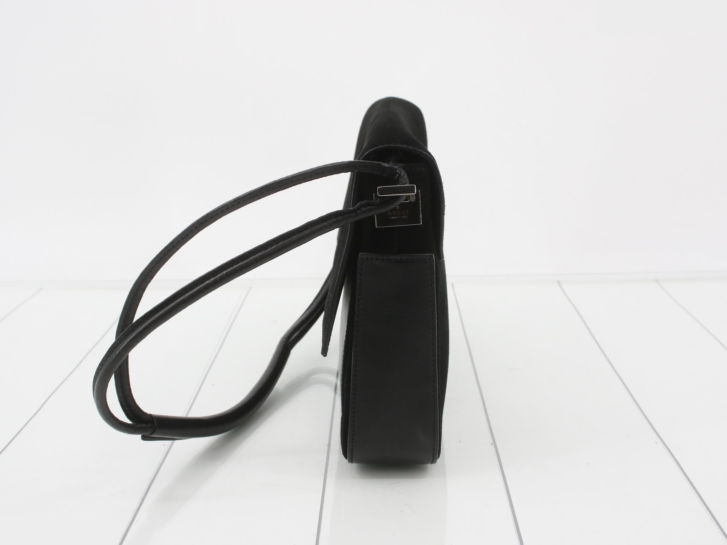One shoulder bag black leather suede — view 3