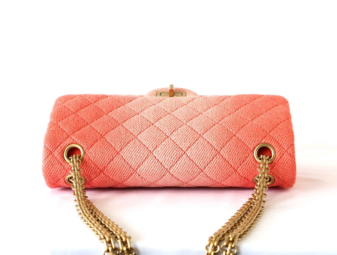 Matelassé 25 Double Flap Double Chain Shoulder Bag, Pink — view 5