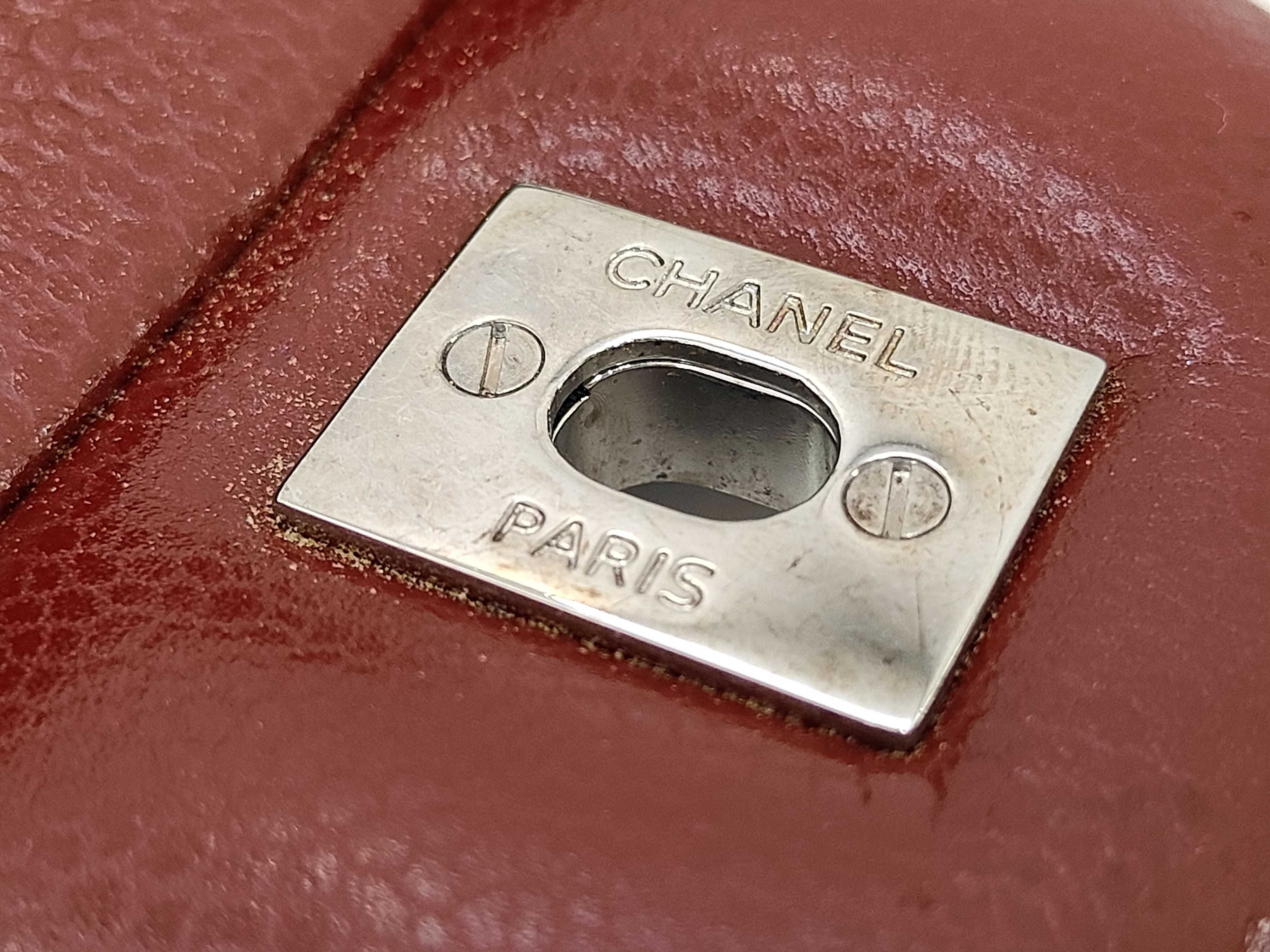 Matelassé Double Flap Chain Shoulder Bag, Caviar Leather, Red, Silver Hardware. — view 12