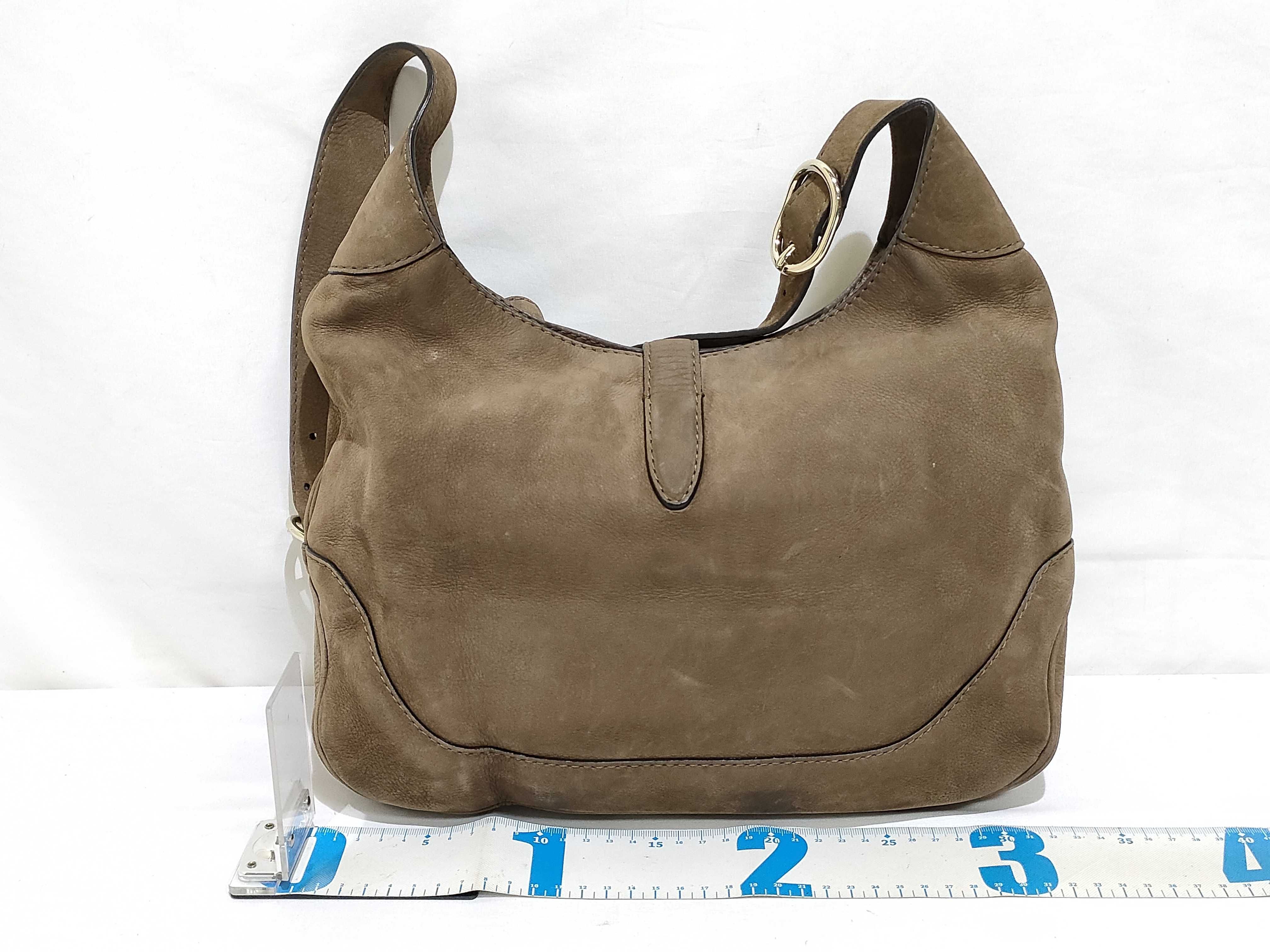 New Jackie Suede Shoulder Bag, Greige, 277520 (Shoulder Bag) — view 2