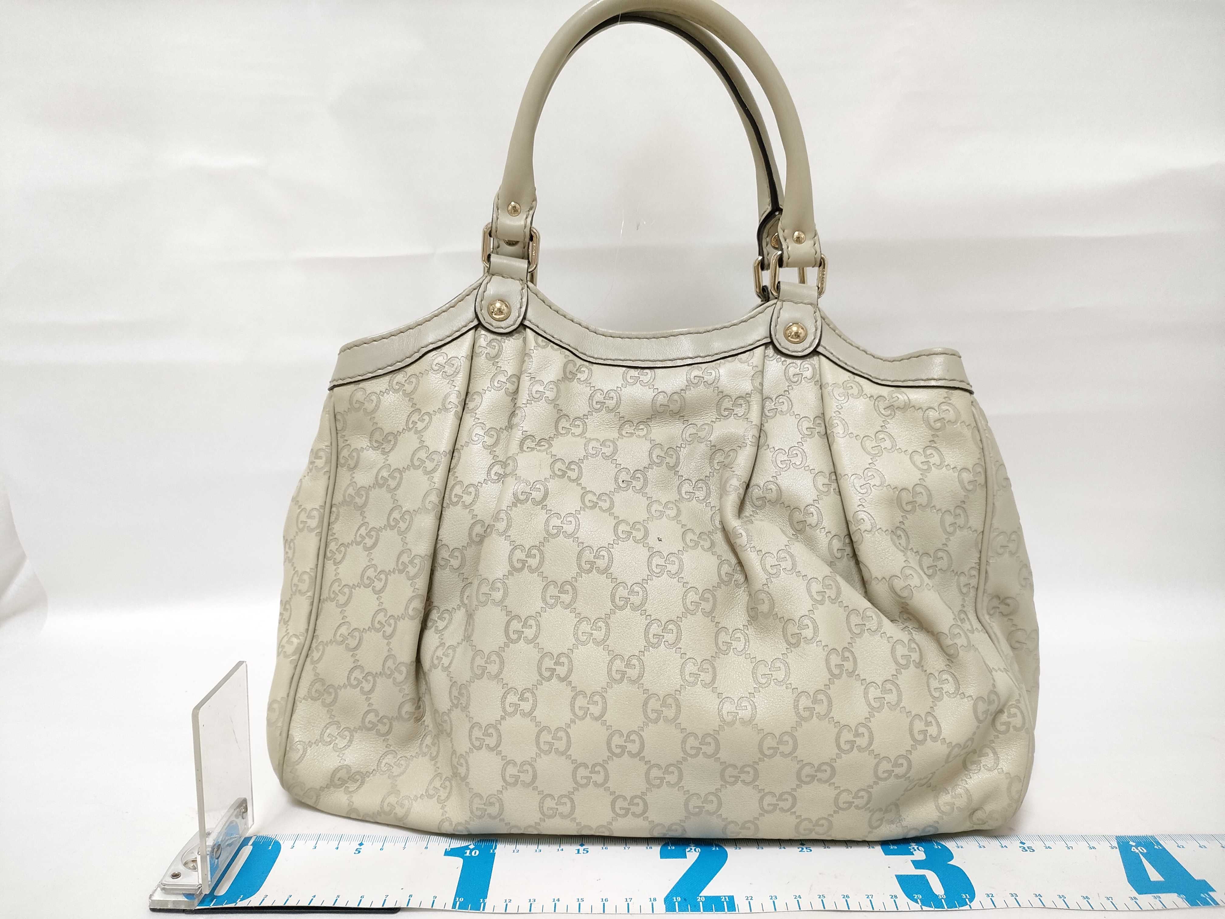 Guccissima Sukey Leather Handbag, Beige, 211944 Handbag — view 2