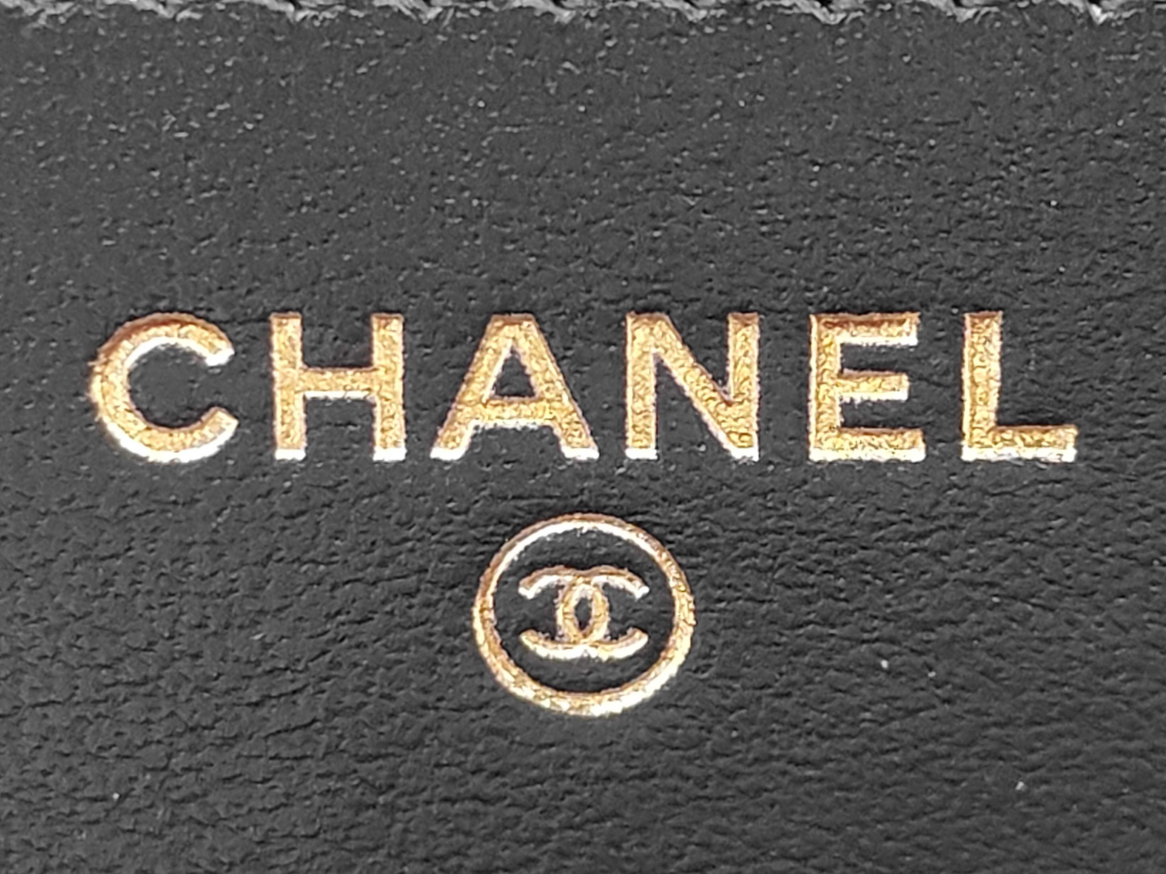 Lambskin Chain Wallet AP2289B06092 Black Gold Hardware Serial Plate Shoulder Bag — view 12