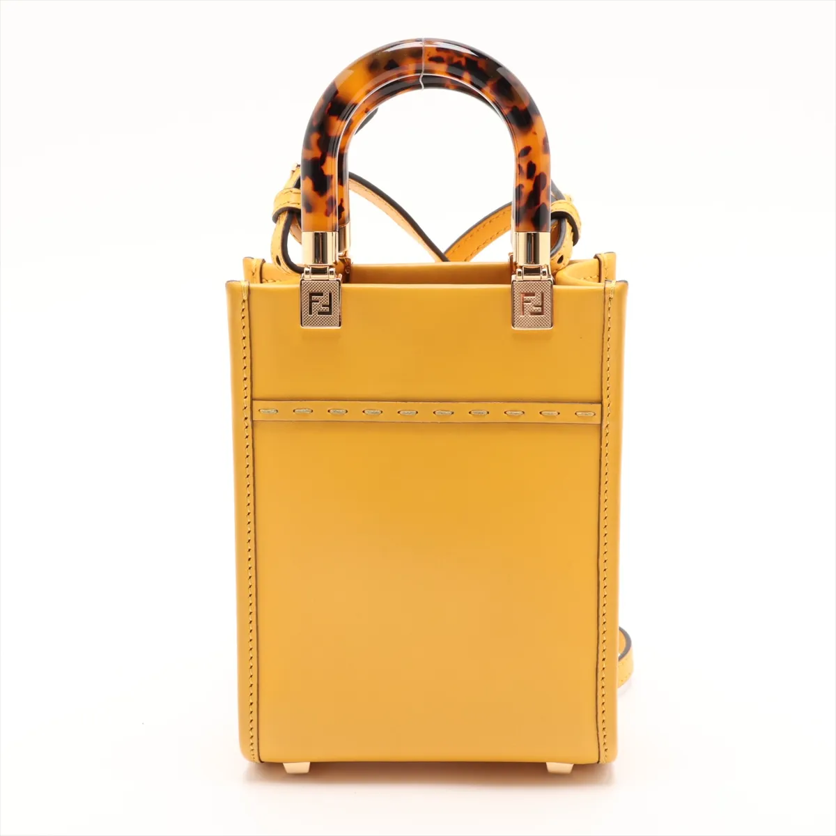 Sunshine Shopper Small 8BS051 Leather 2-Way Handbag Yellow — view 2