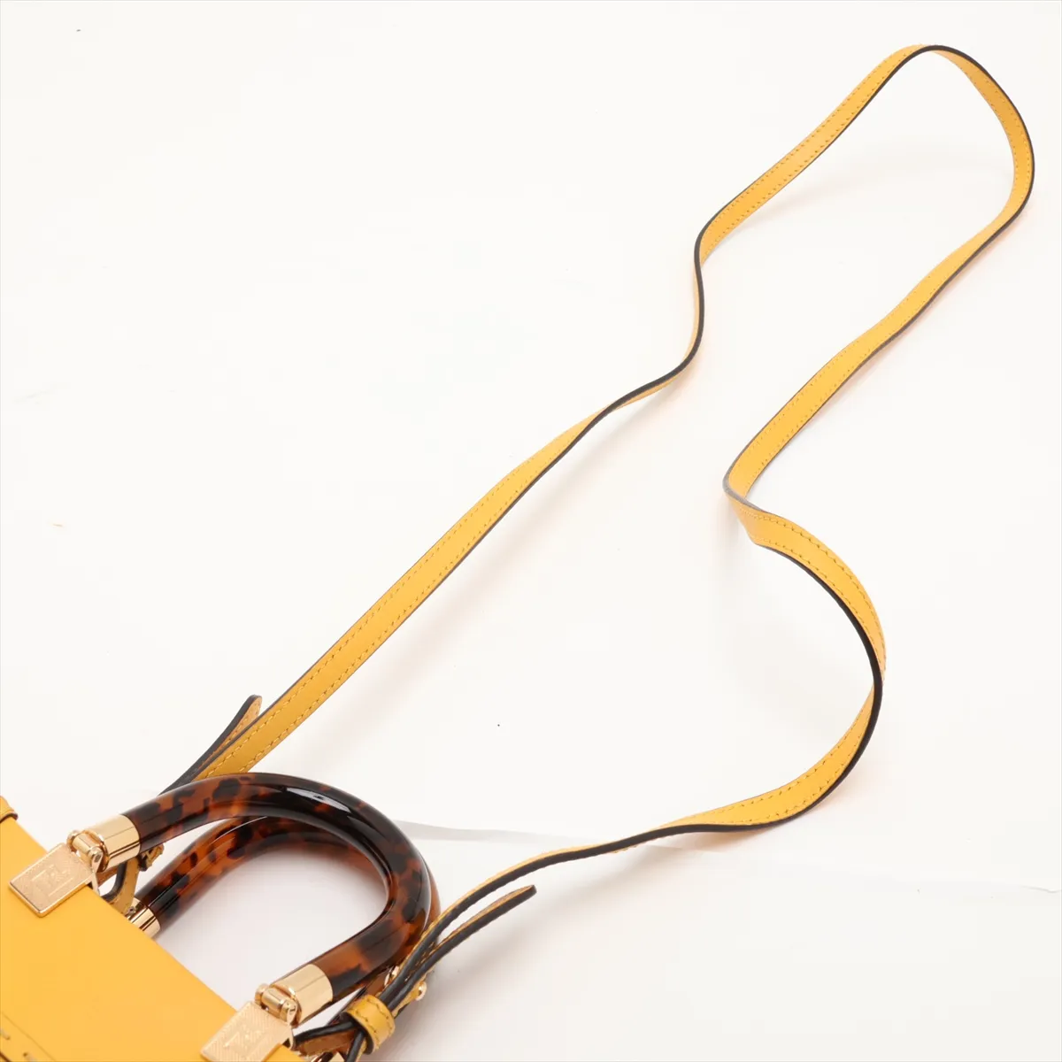 Sunshine Shopper Small 8BS051 Leather 2-Way Handbag Yellow — view 7
