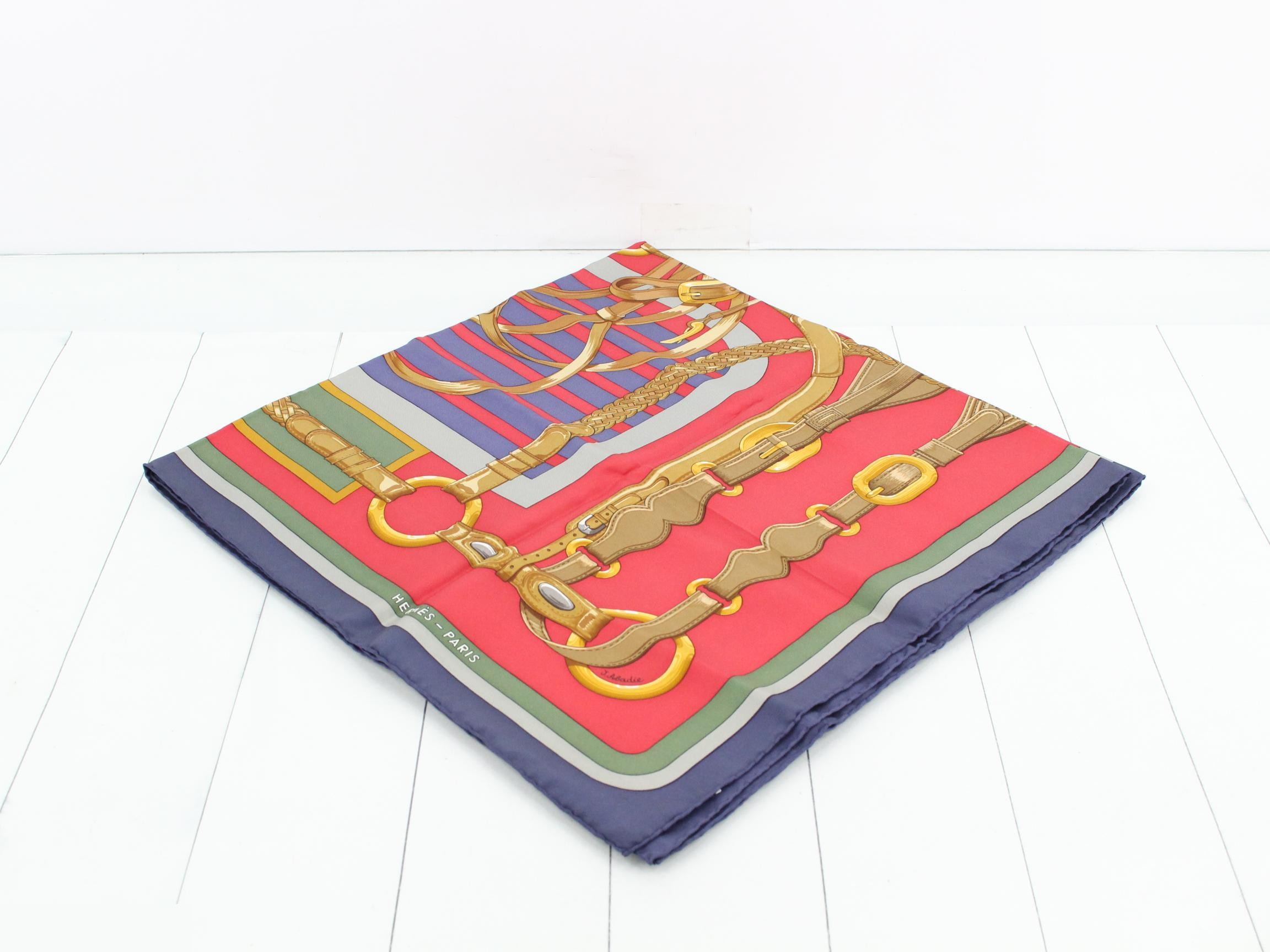 Hermès Carre 90 COACHING Silk Scarf