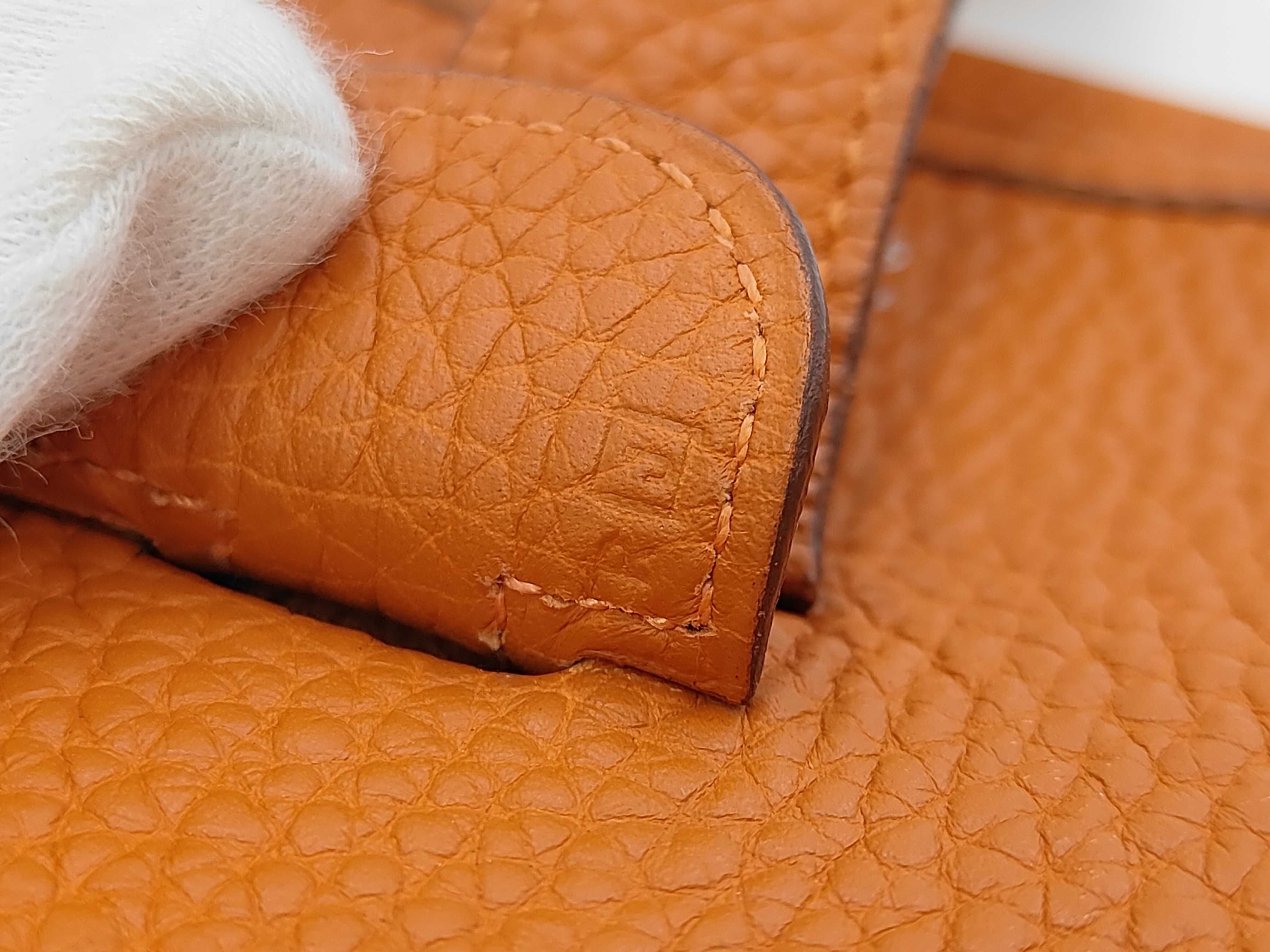 Evelyne II GM Taurillon Clemence Orange Shoulder Bag — view 9