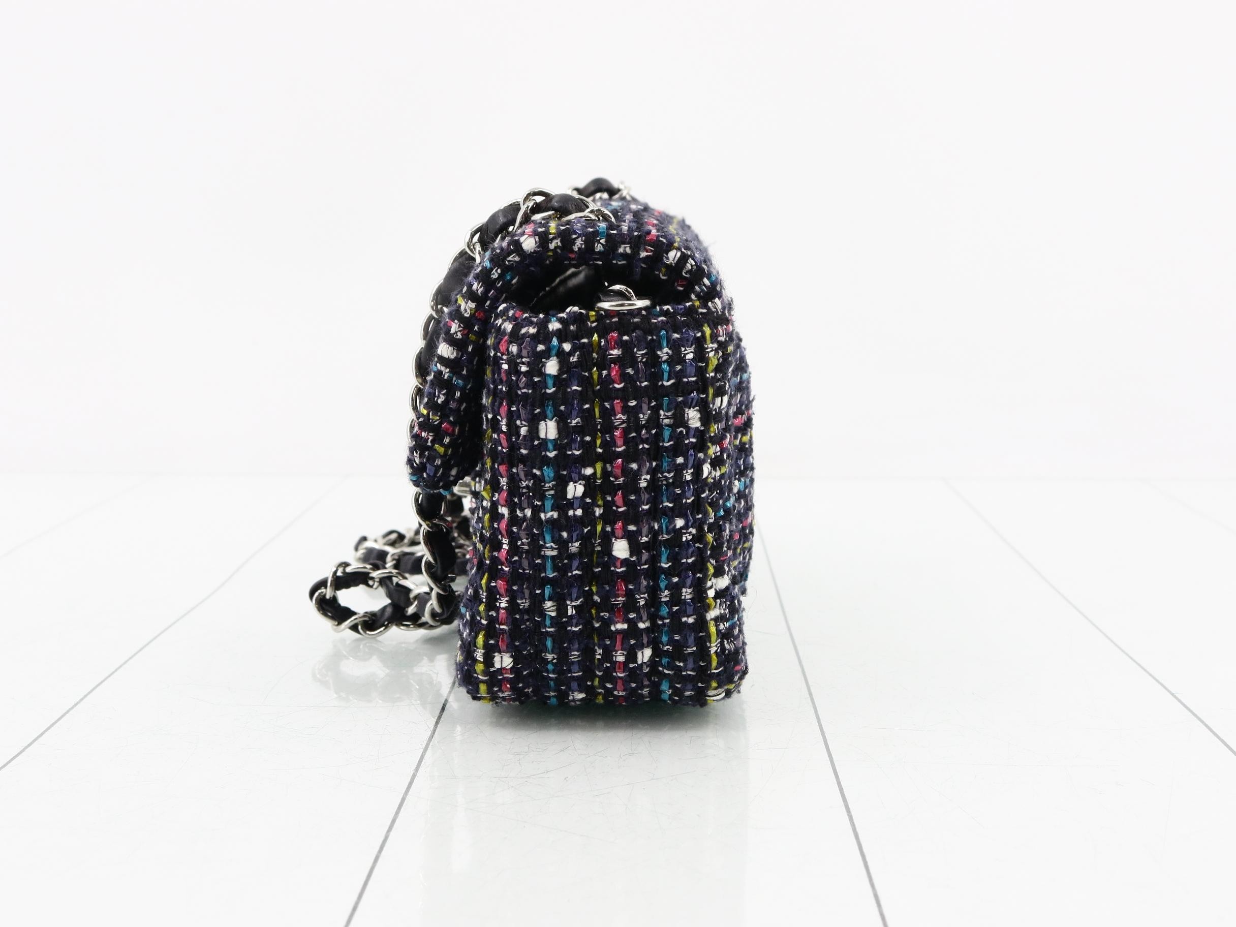 Tweed Mini Matelassé Chain Shoulder Bag — view 3