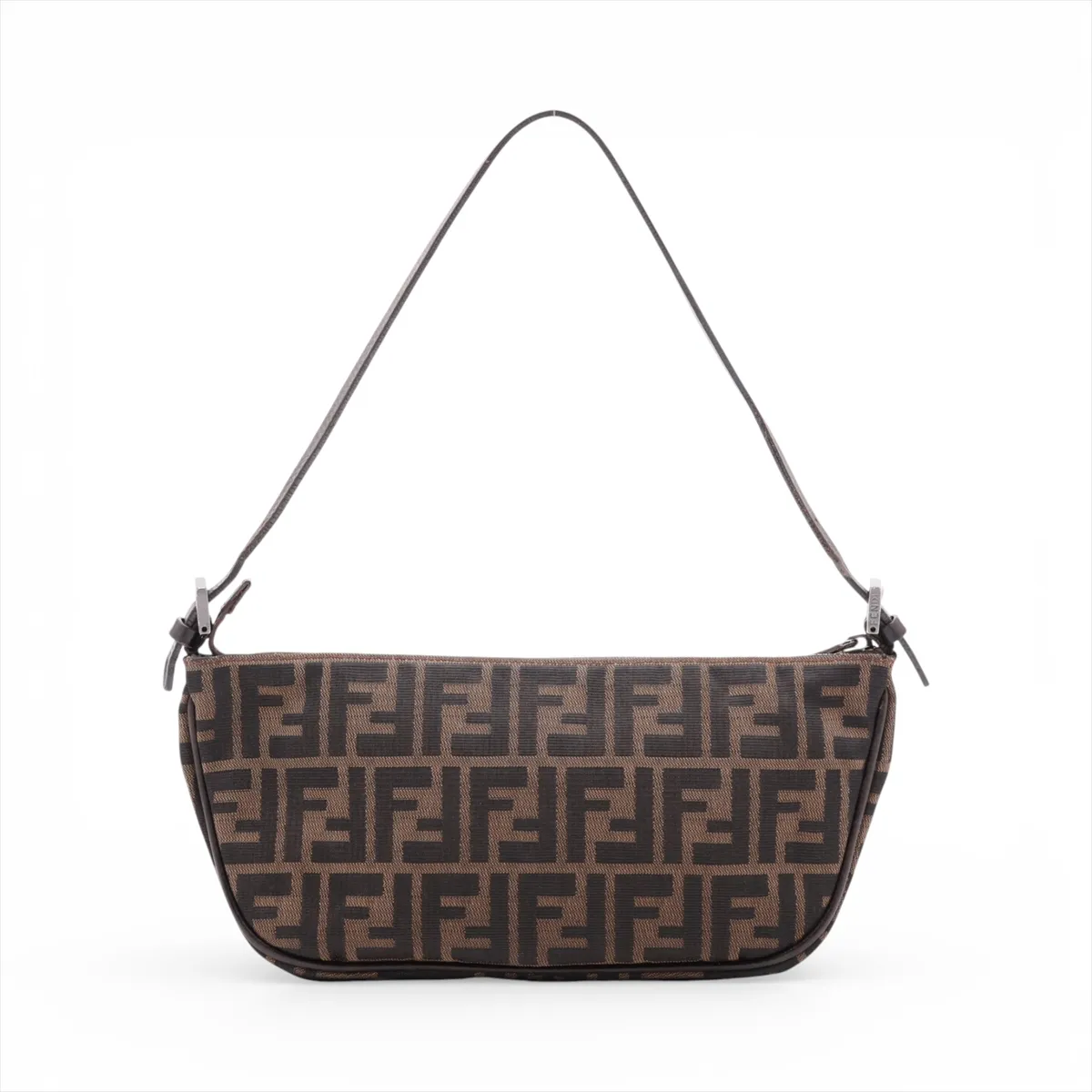 Zucca Canvas x Leather Shoulder Bag, Brown — view 2