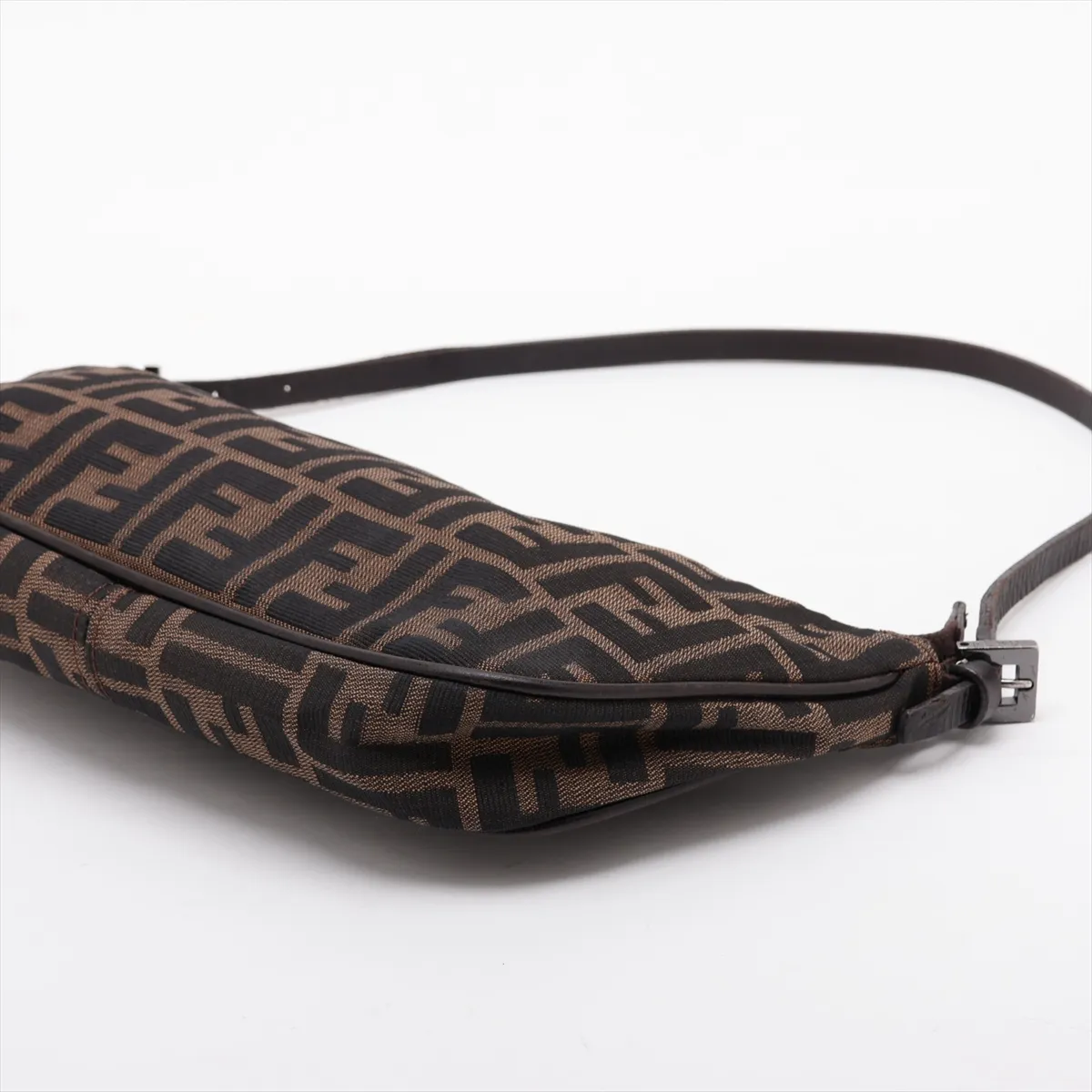 Zucca Canvas x Leather Shoulder Bag, Brown — view 3