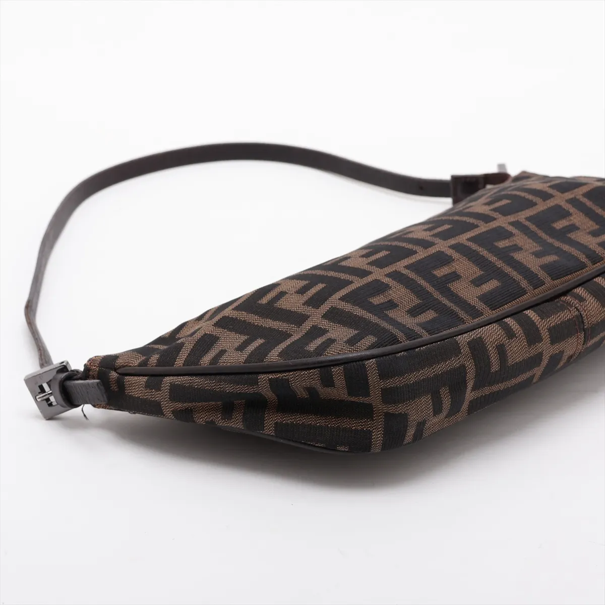 Zucca Canvas x Leather Shoulder Bag, Brown — view 4