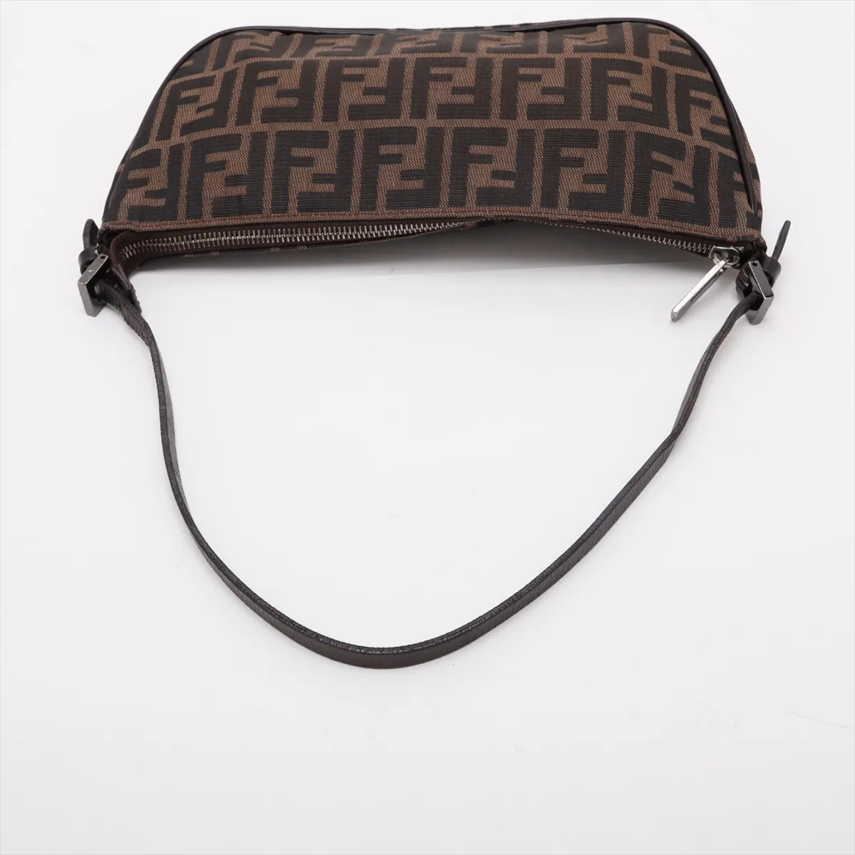 Zucca Canvas x Leather Shoulder Bag, Brown — view 5
