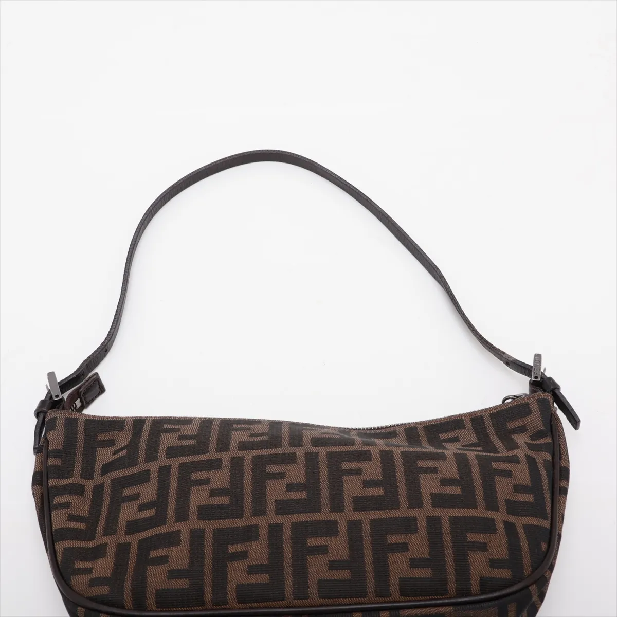 Zucca Canvas x Leather Shoulder Bag, Brown — view 6