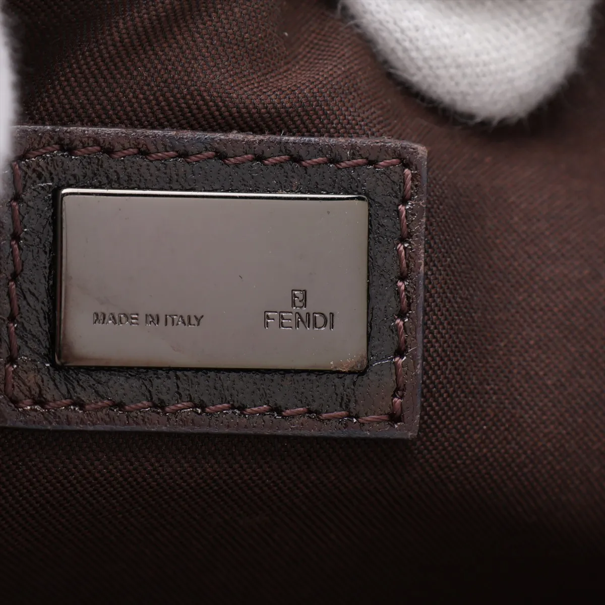 Zucca Canvas x Leather Shoulder Bag, Brown — view 8