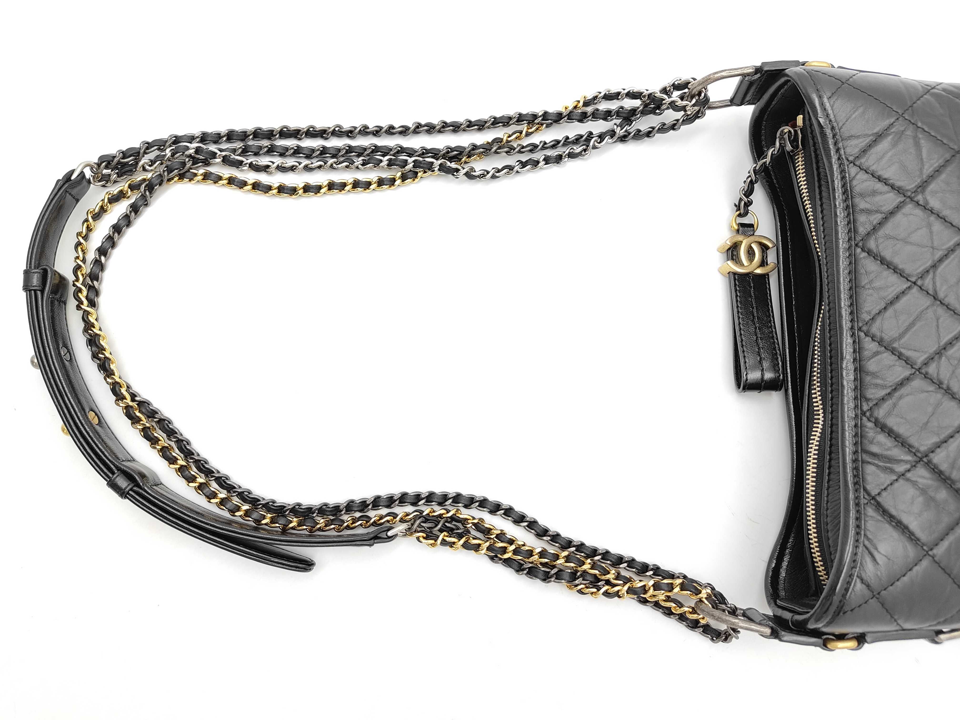 Gabrielle de Chanel Combination Hardware Calf Leather Shoulder Bag (Off-brand) — view 3