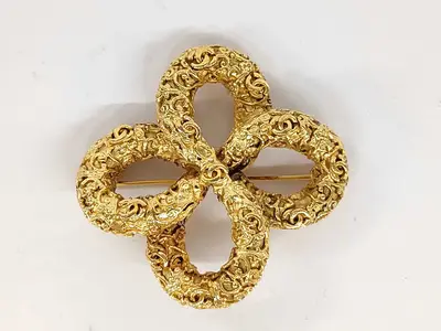 Coco Mark Gold Brooch
