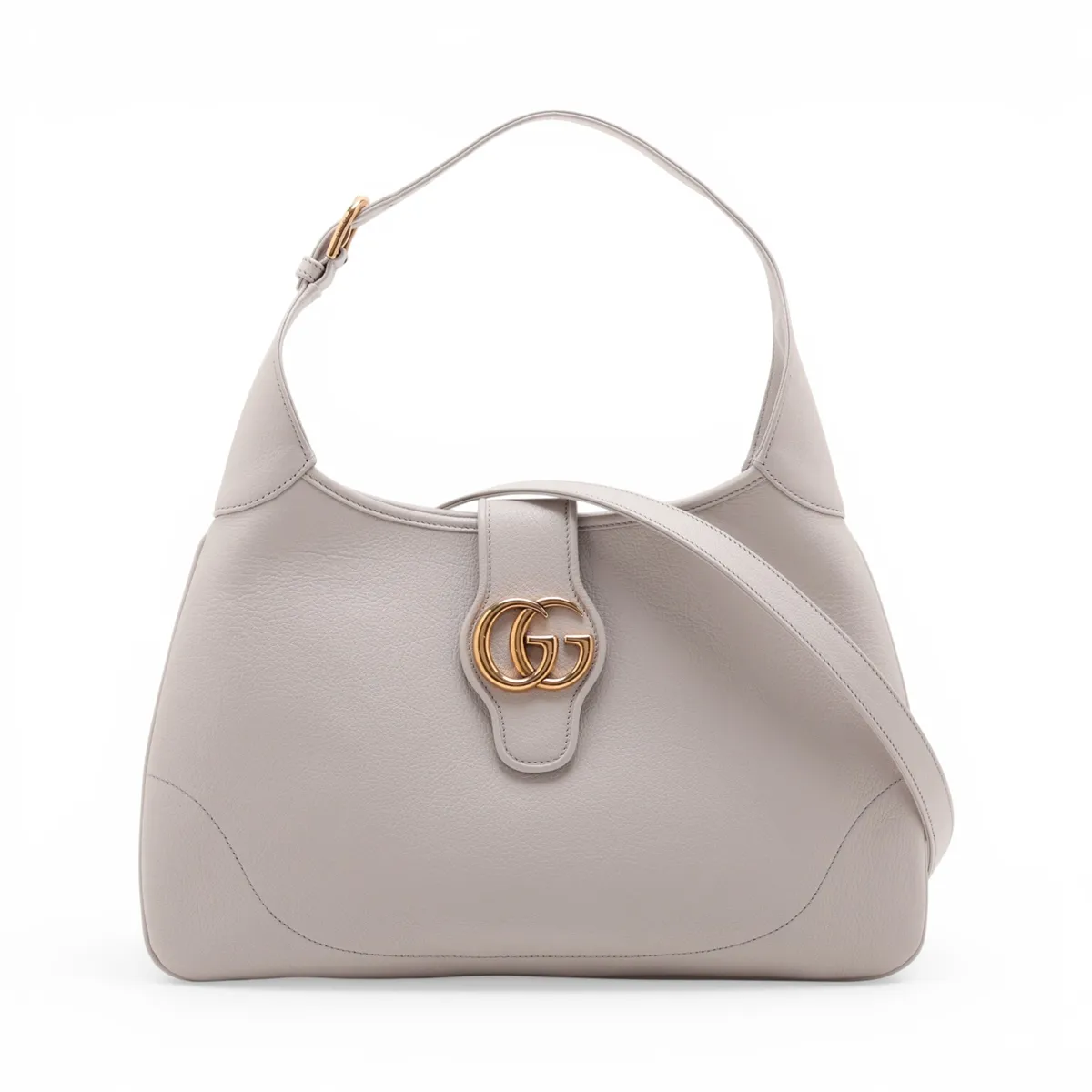 Aphrodite Medium Leather Shoulder Bag, White, 726274