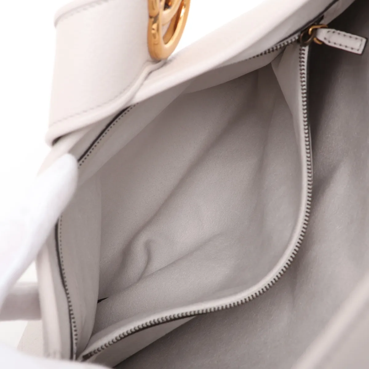 Aphrodite Medium Leather Shoulder Bag, White, 726274 — view 9