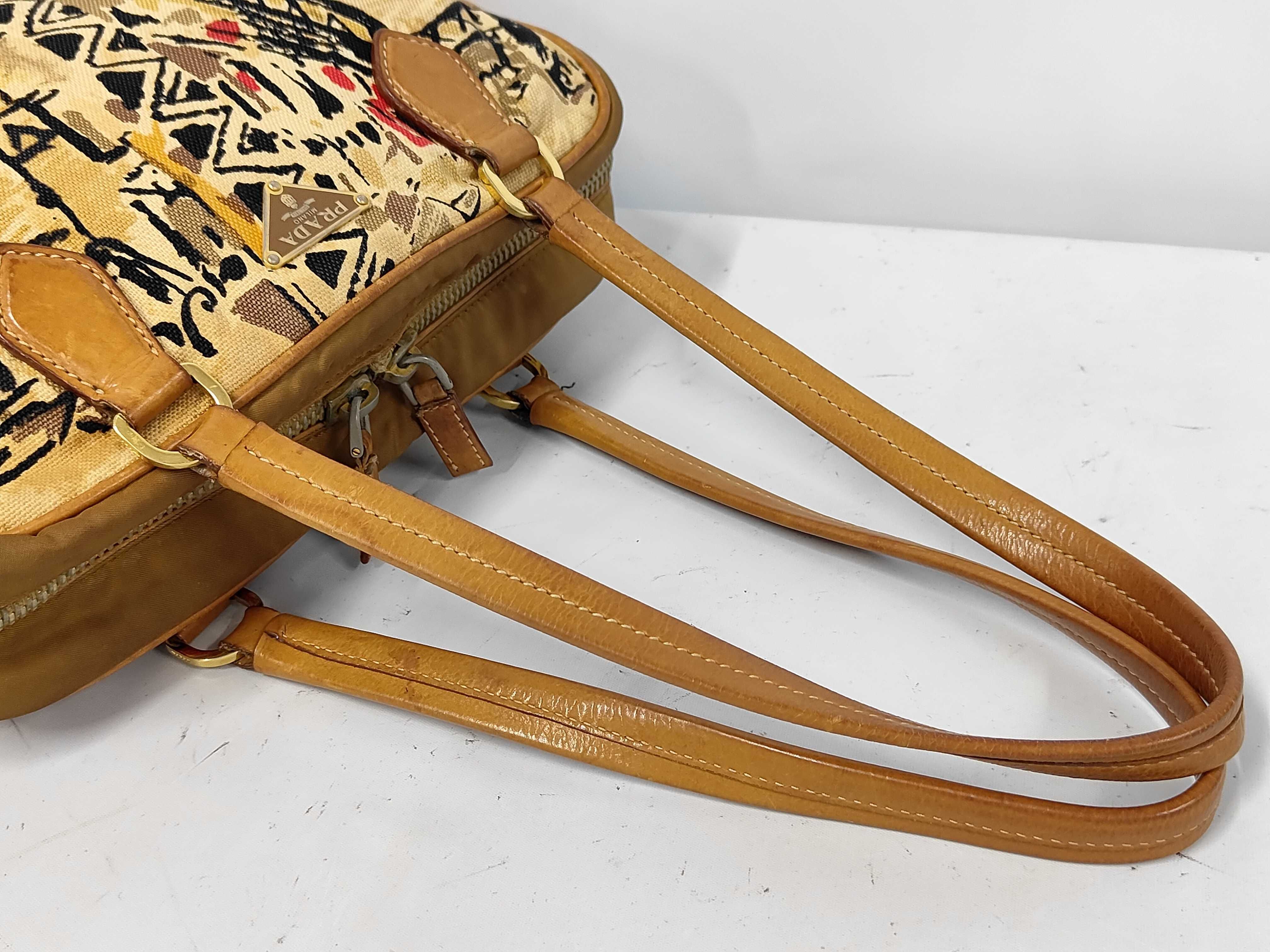 Canapa St. Venezu - Venetian print canvas leather handbag with landscape design. — view 3