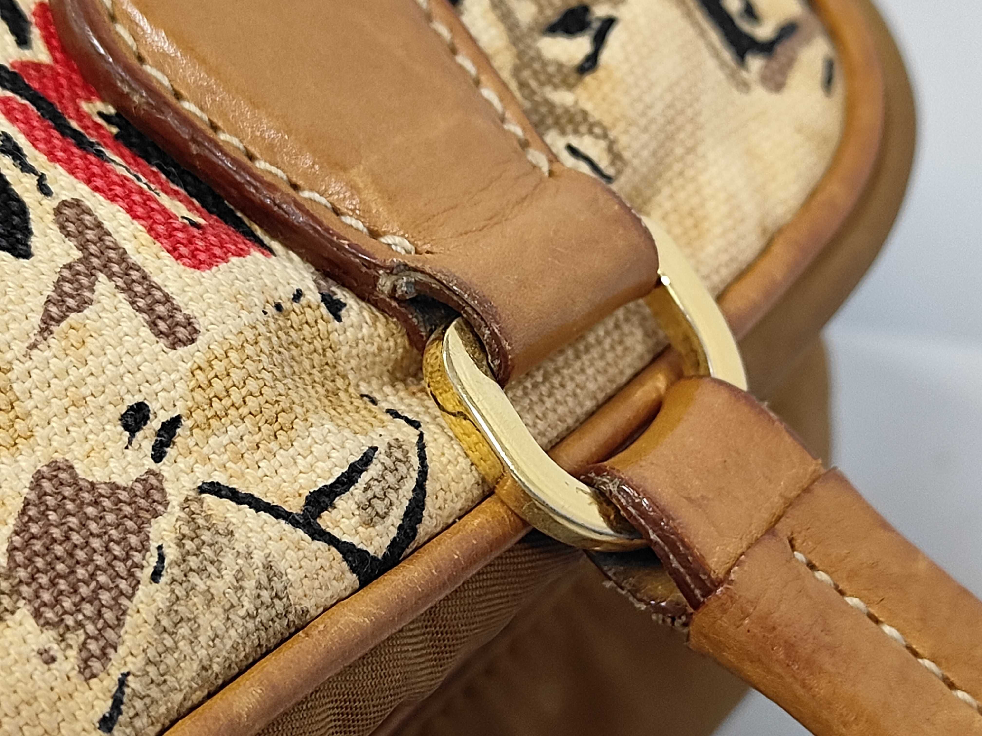 Canapa St. Venezu - Venetian print canvas leather handbag with landscape design. — view 5