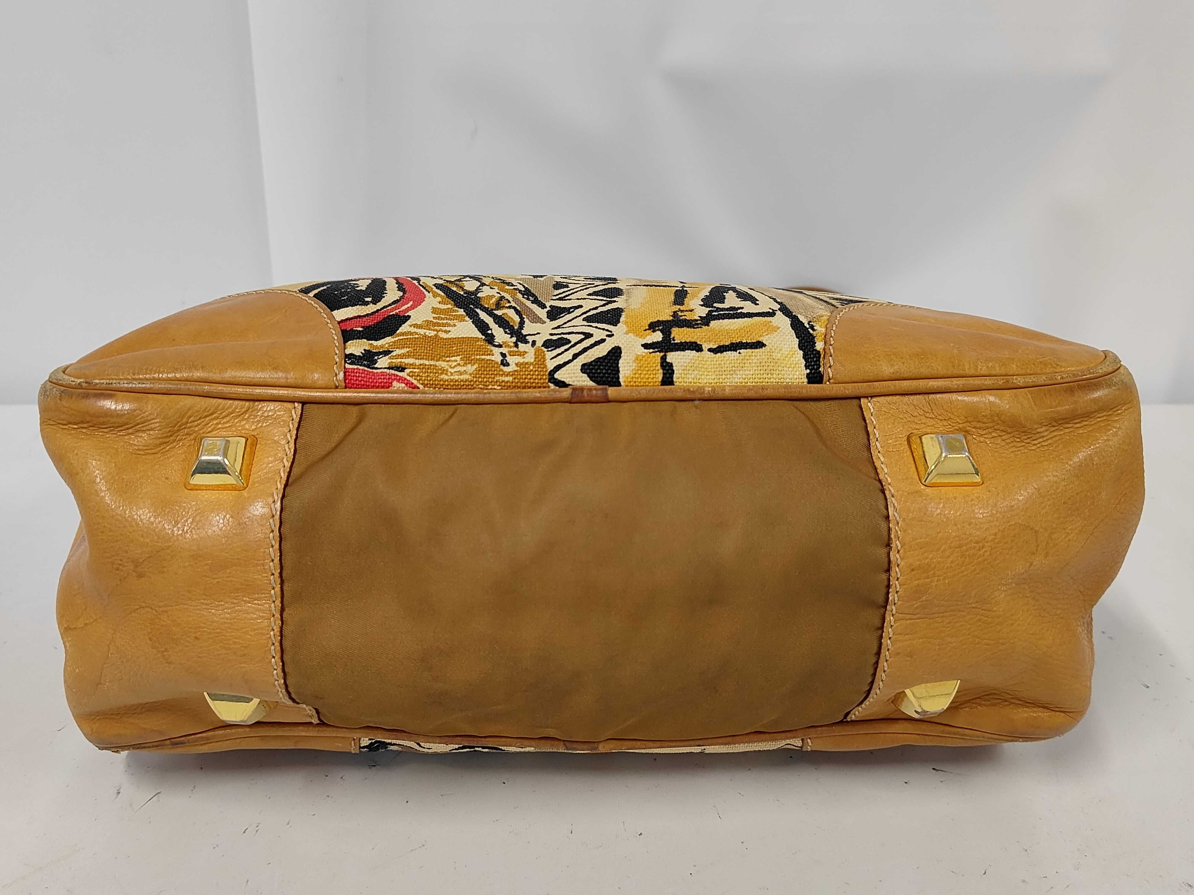 Canapa St. Venezu - Venetian print canvas leather handbag with landscape design. — view 7