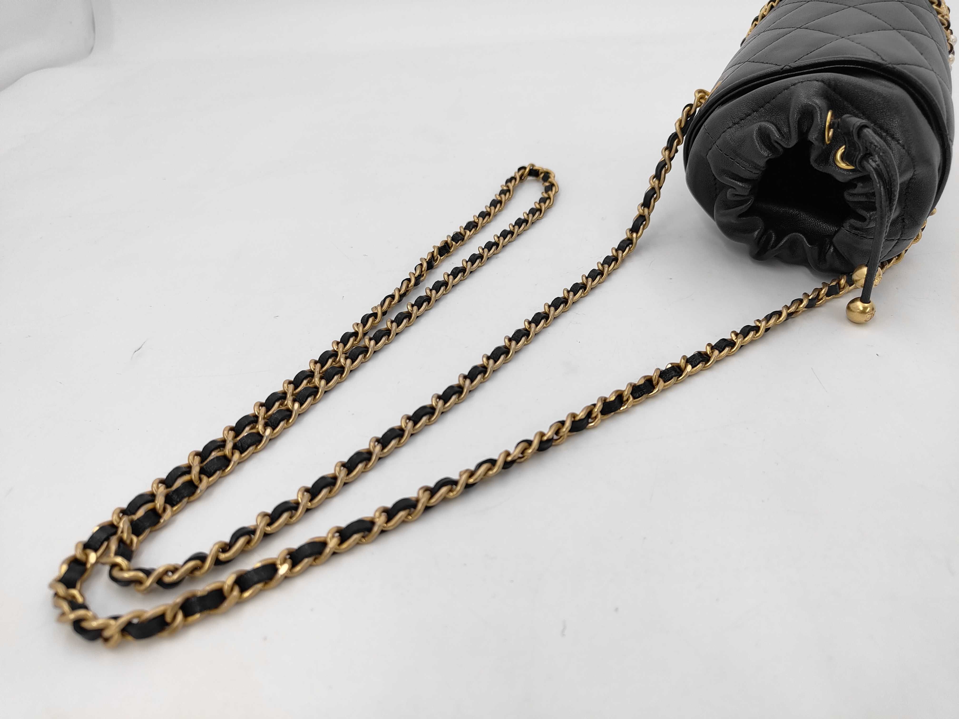 Metiers d'Art Drawstring Black Quilted Lambskin Small Pearl No. 31 Shoulder Bag — view 3