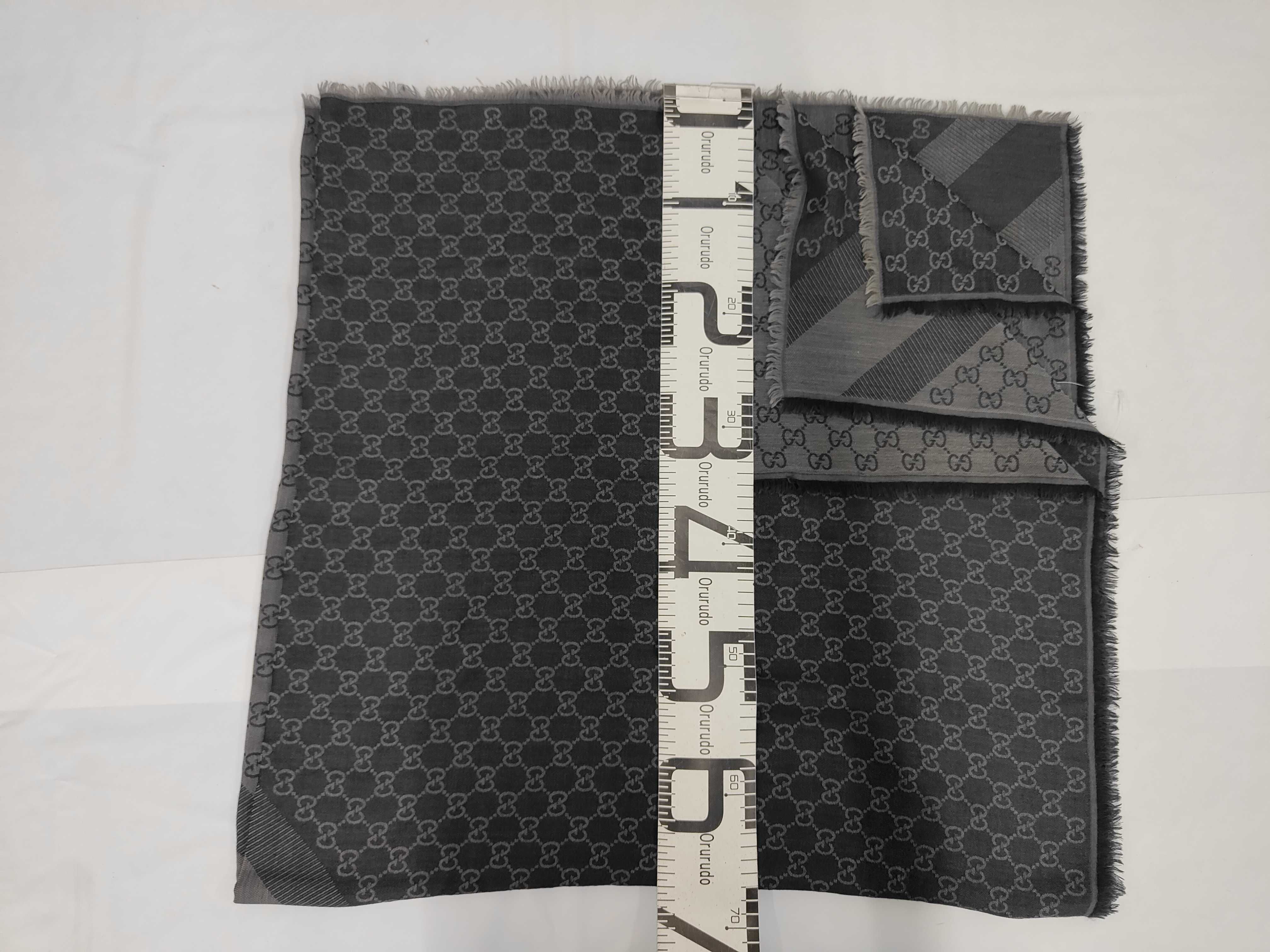 GG pattern scarf, gray, other accessories — view 2