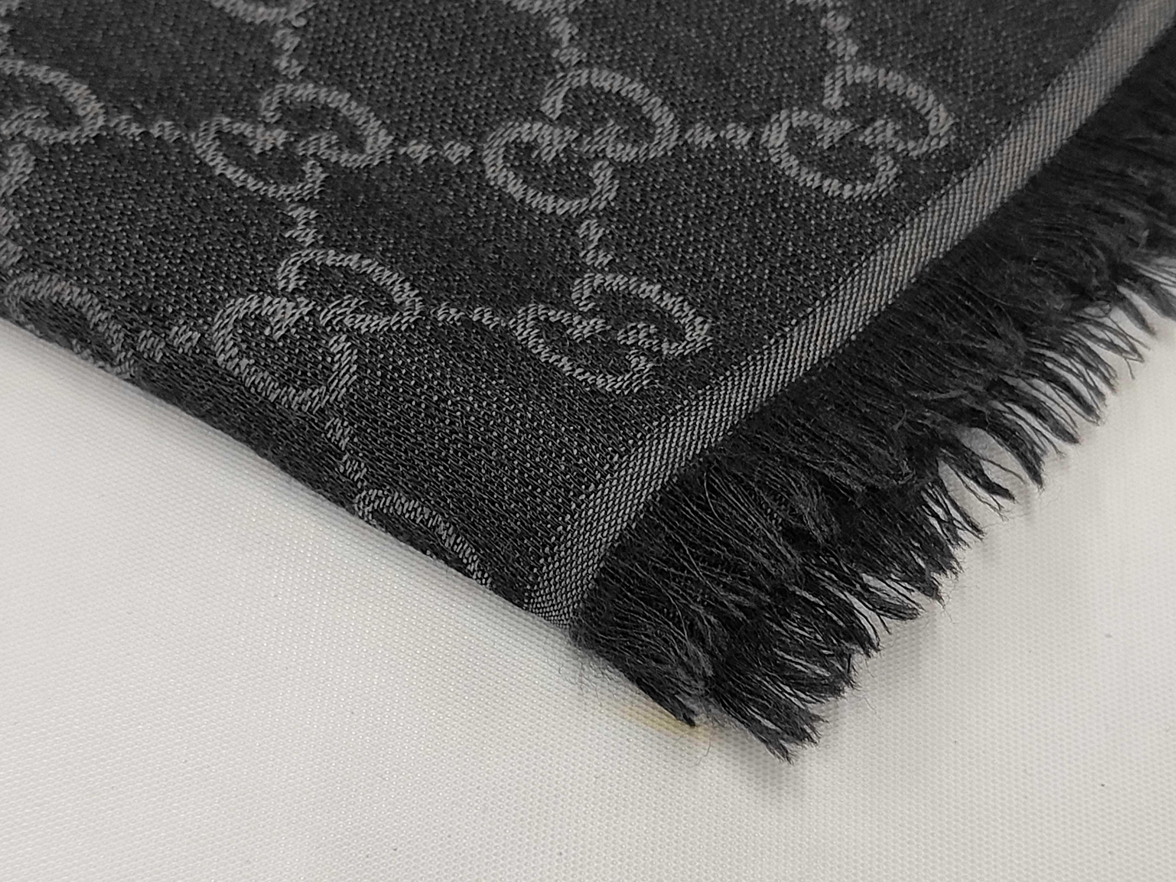 GG pattern scarf, gray, other accessories — view 3