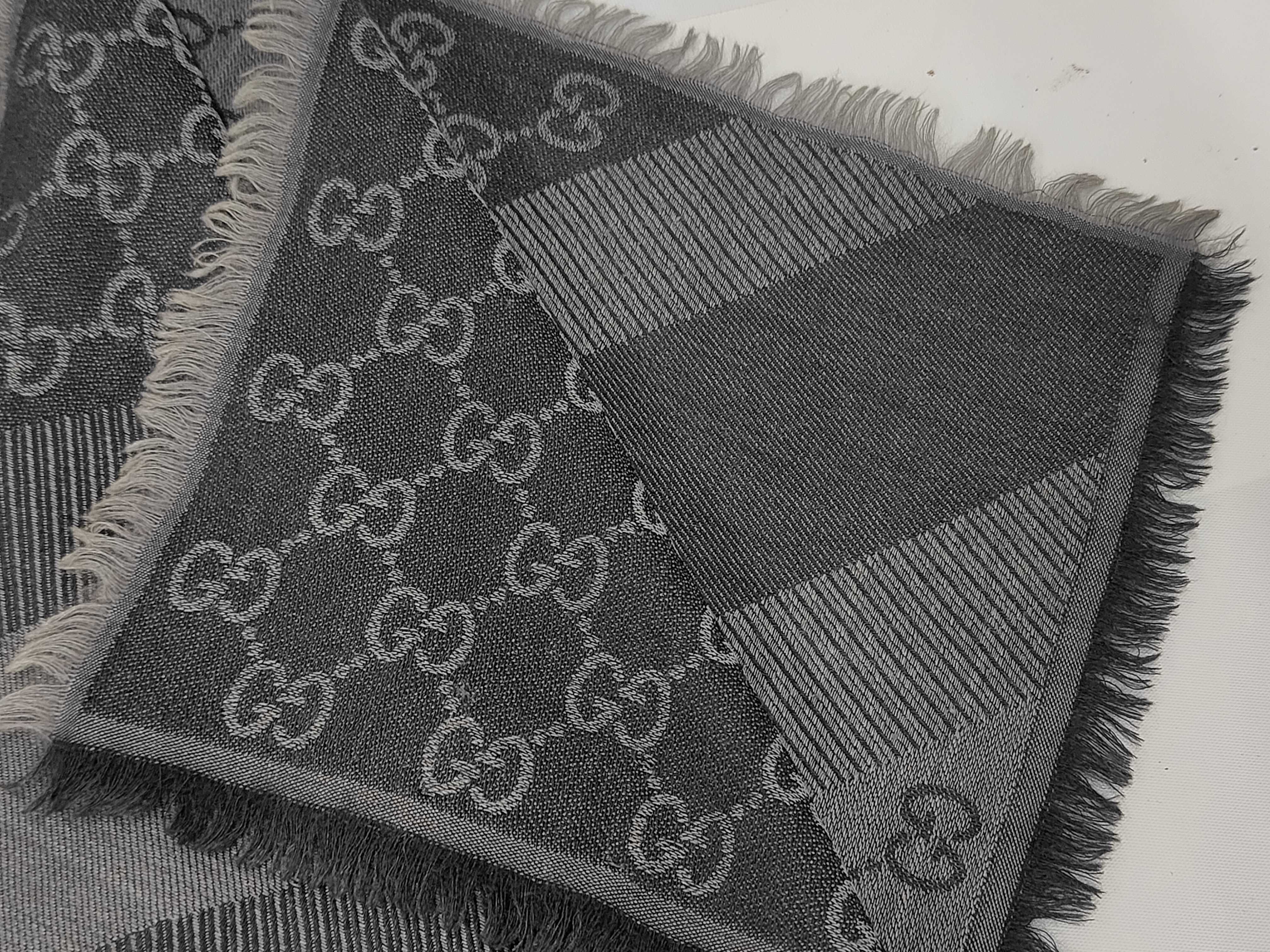 GG pattern scarf, gray, other accessories — view 4