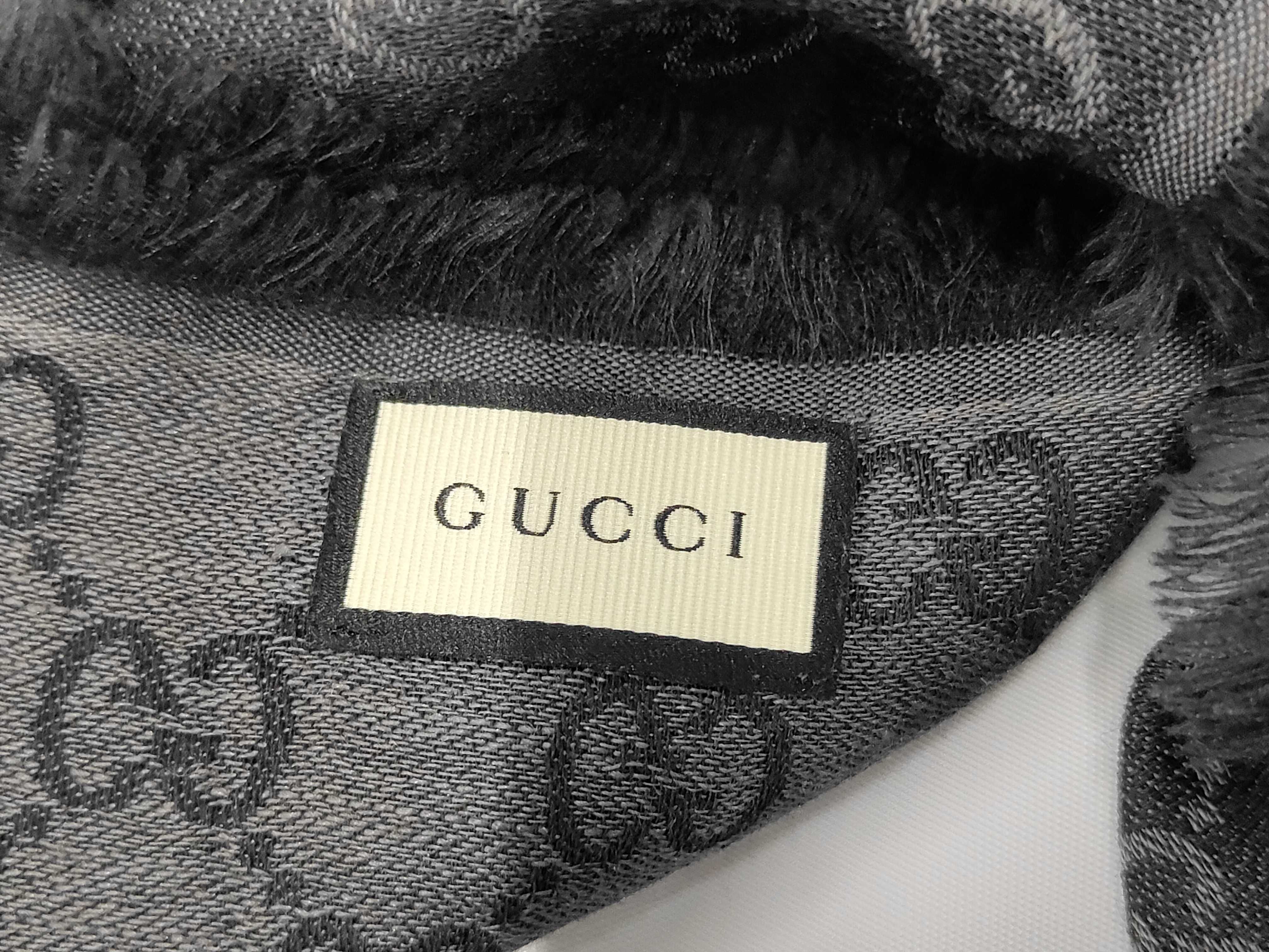 GG pattern scarf, gray, other accessories — view 6