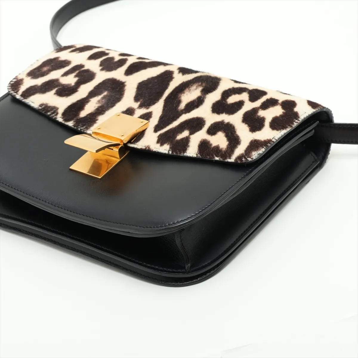 Classic Box Leather x Calf Hair Shoulder Bag Brown x Black — view 3