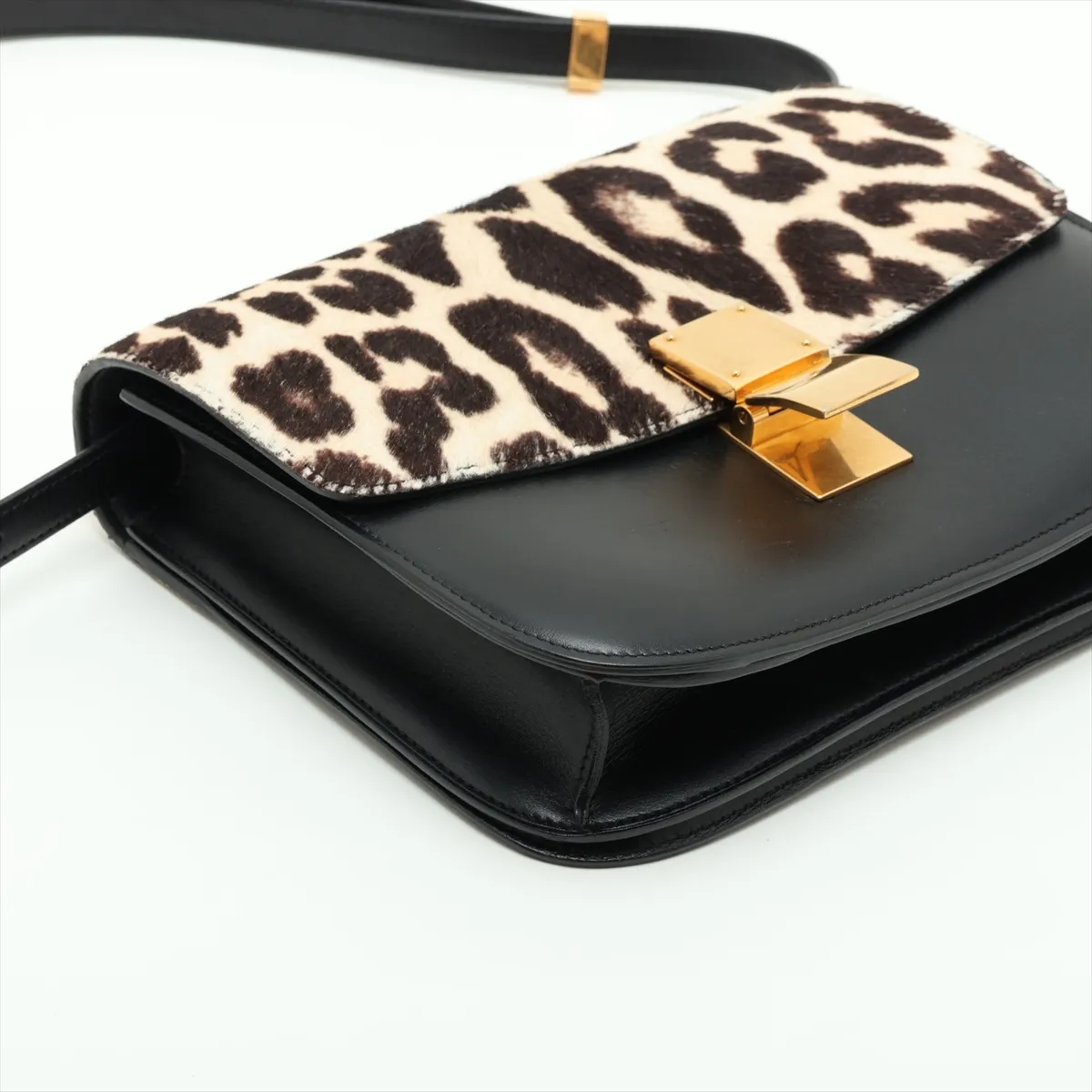 Classic Box Leather x Calf Hair Shoulder Bag Brown x Black — view 4