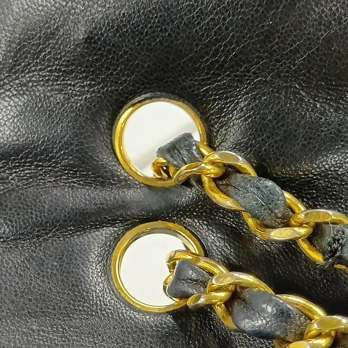 Matelassé Lambskin Double Flap Double Chain Bag, Paris Limited Edition, Black with Gold Hardware — view 15