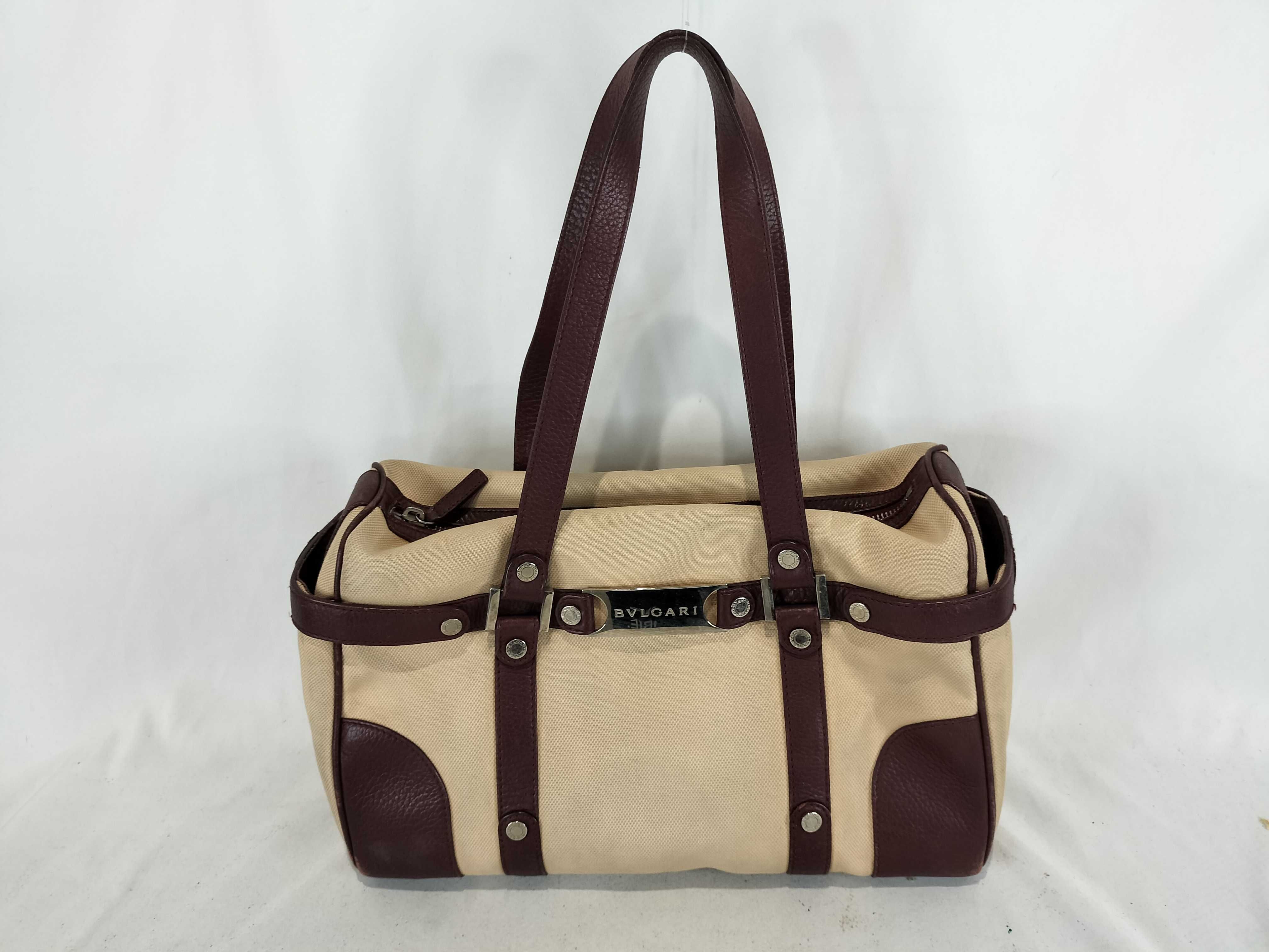 Leather x Canvas Tote Bag Handbag