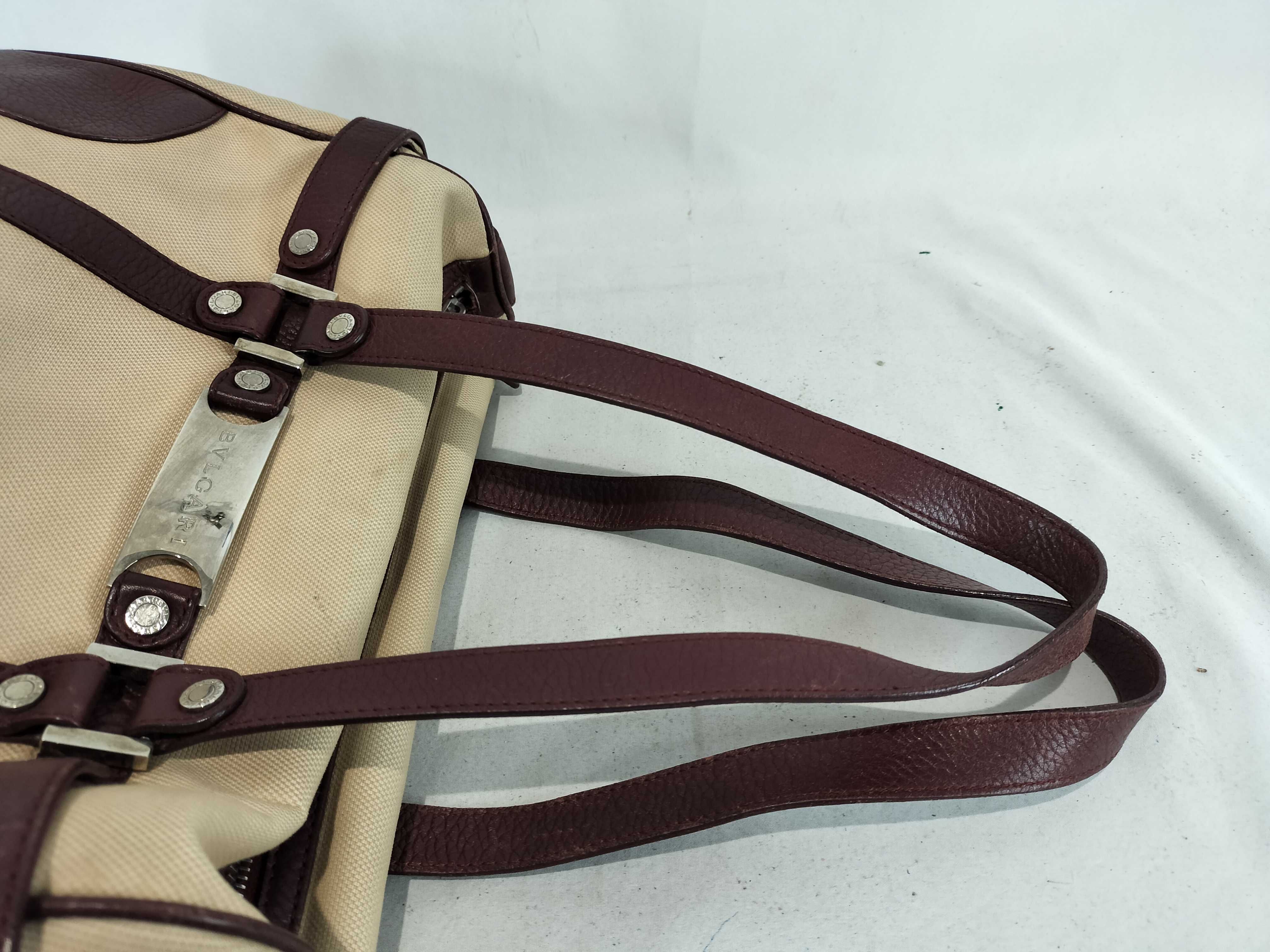 Leather x Canvas Tote Bag Handbag — view 4