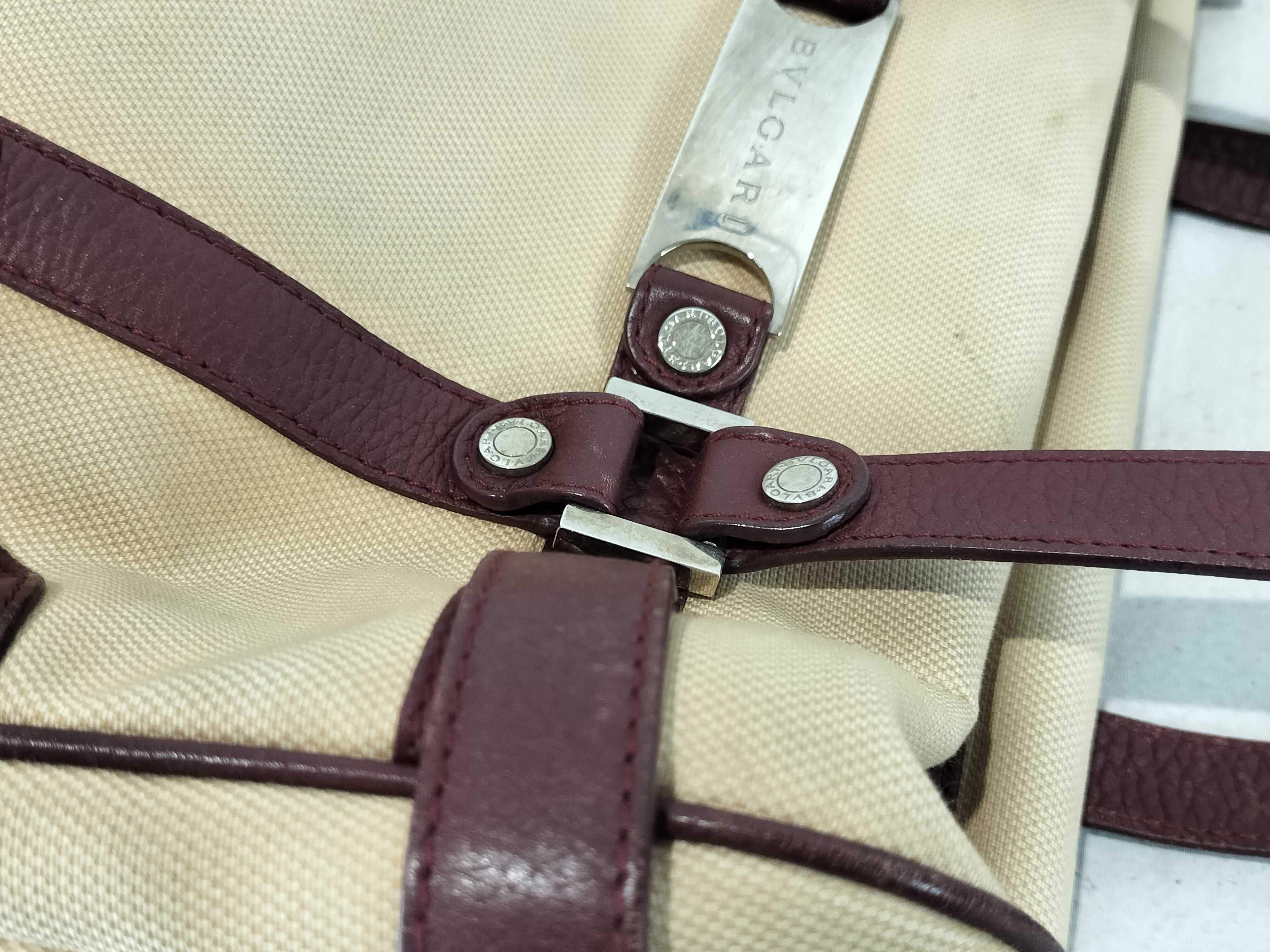 Leather x Canvas Tote Bag Handbag — view 6