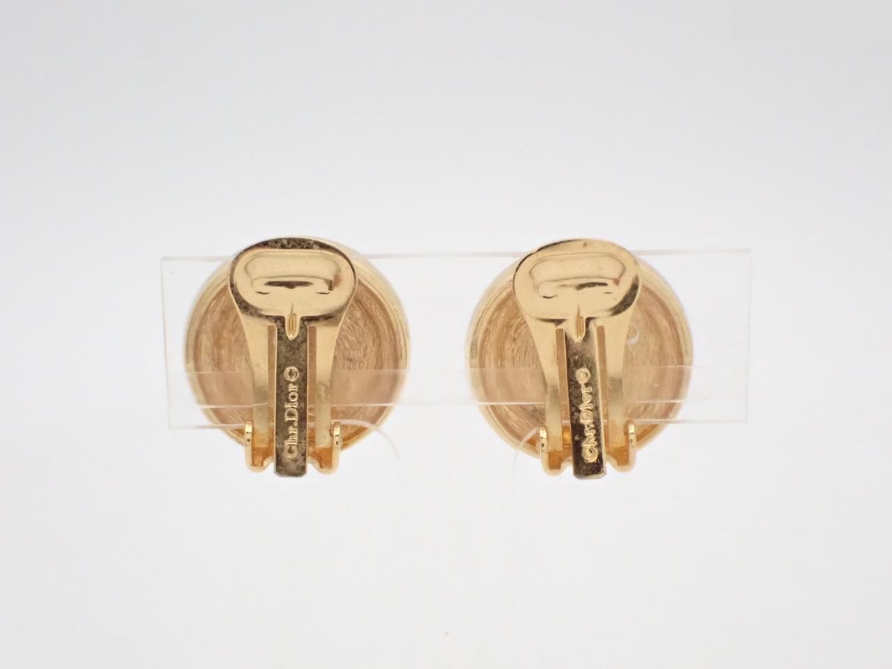 Faux Pearl Rhinestone GP Earrings — view 2