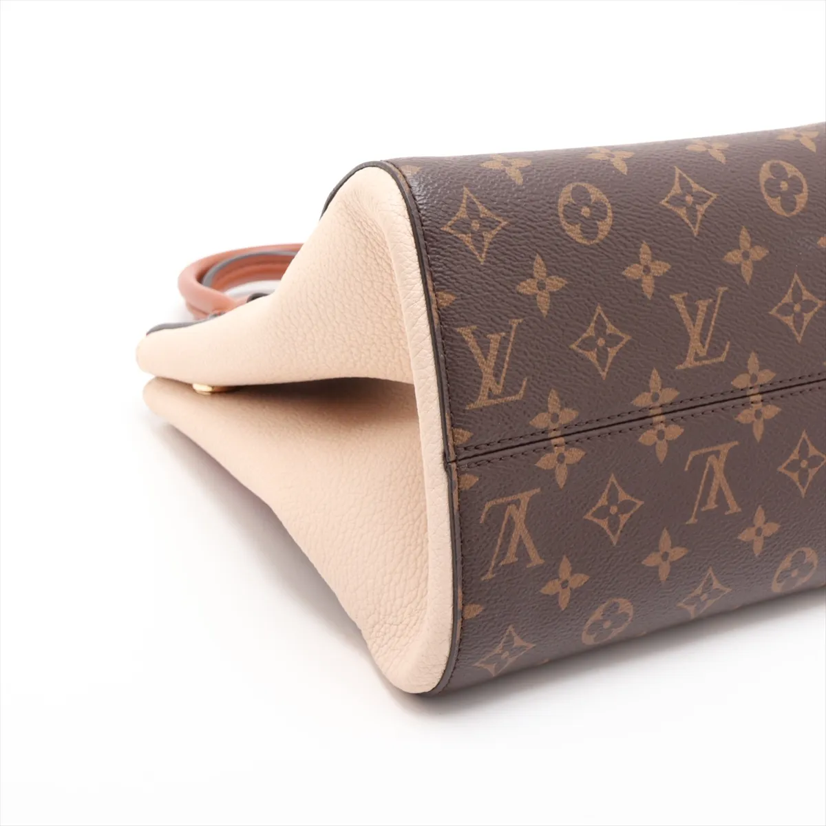Monogram Fold Tote PM M45389 MB4220 Beige x Brown x Red (RFID detected) — view 4