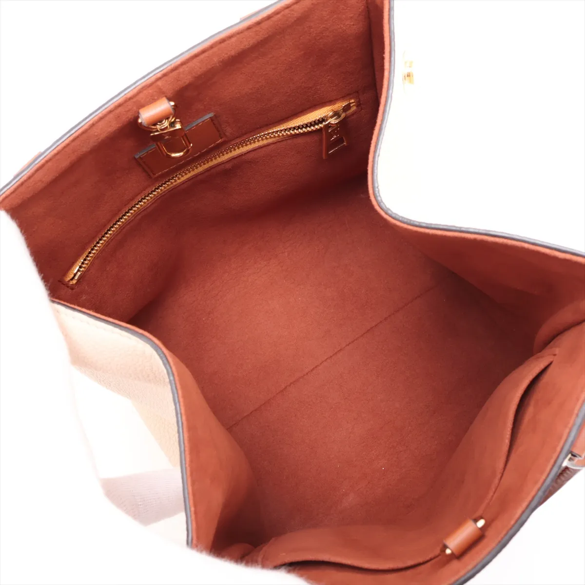 Monogram Fold Tote PM M45389 MB4220 Beige x Brown x Red (RFID detected) — view 8
